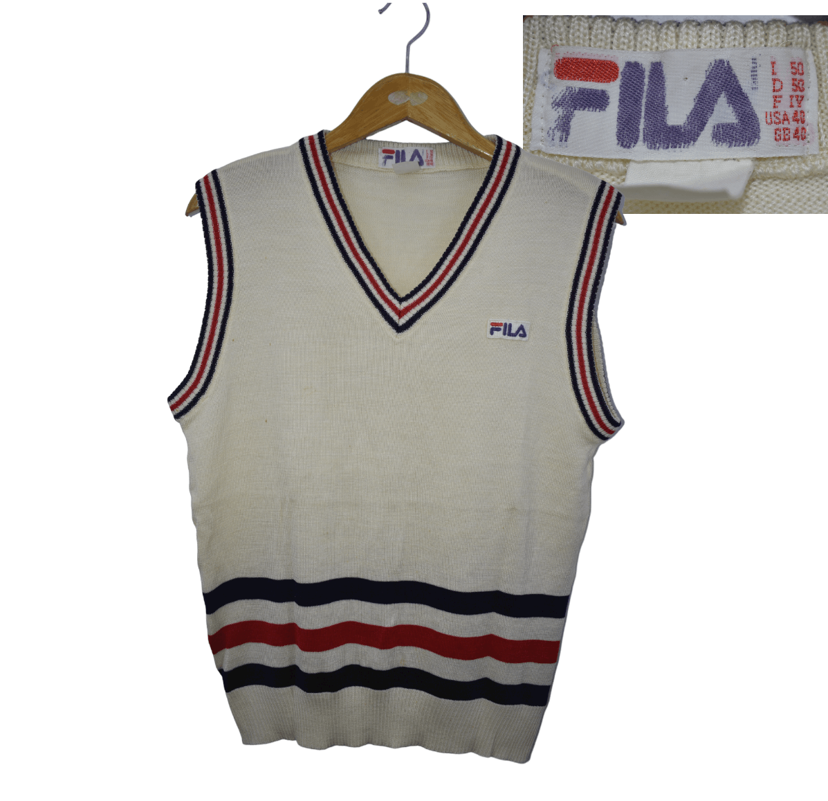 Fila × Vintage A094 Vintage Fila Vest Cardigan Size US S / EU 44-46 / 1 - 1 Thumbnail
