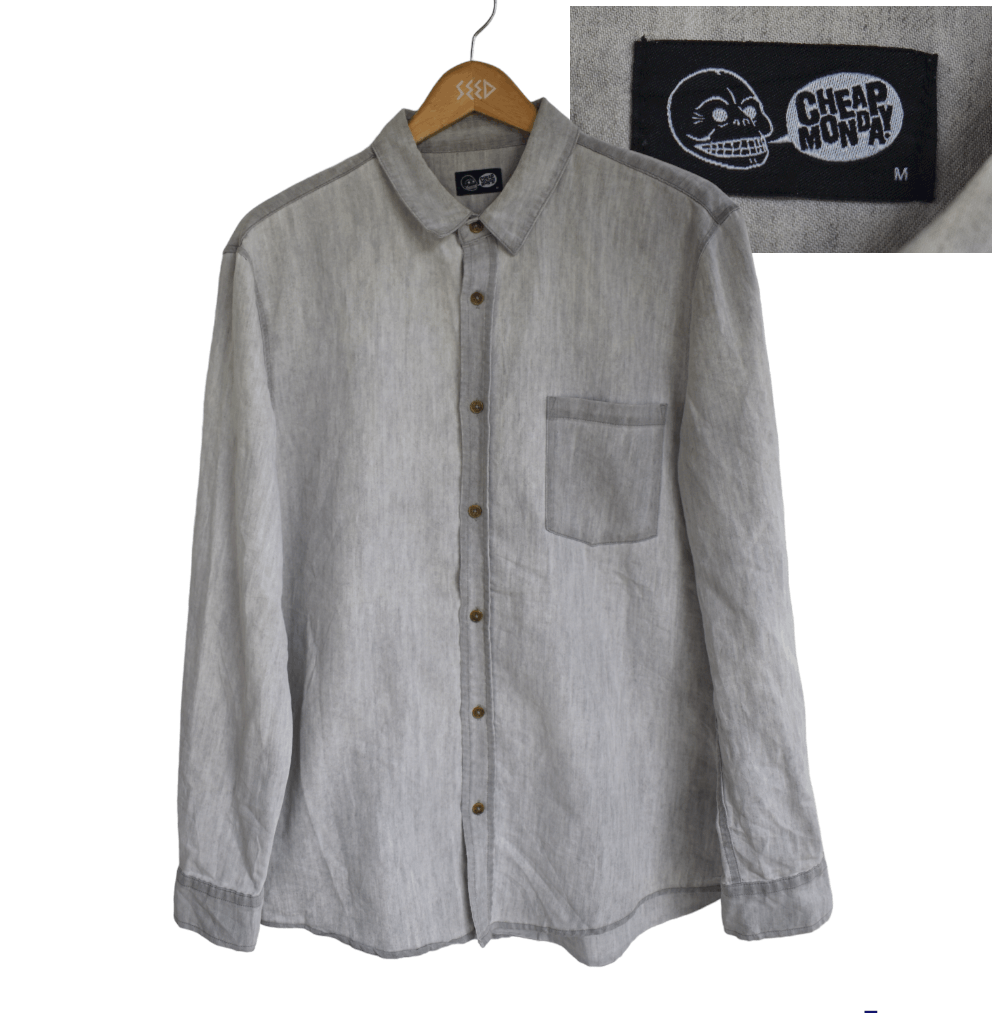 Cheap Monday × Vintage A081 Cheap Monday Distressed Denim Shirt Size US M / EU 48-50 / 2 - 1 Thumbnail