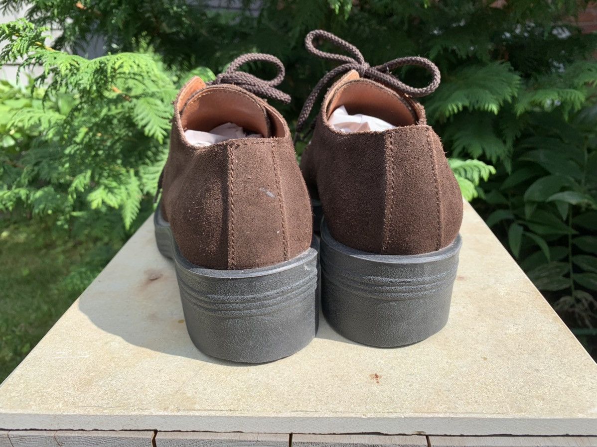 Japanese Brand × Vintage 90s Vintage Brown Suede Heeled Lace Up Platform Derby Boots Size US 8.5 / EU 41-42 - 7 Thumbnail