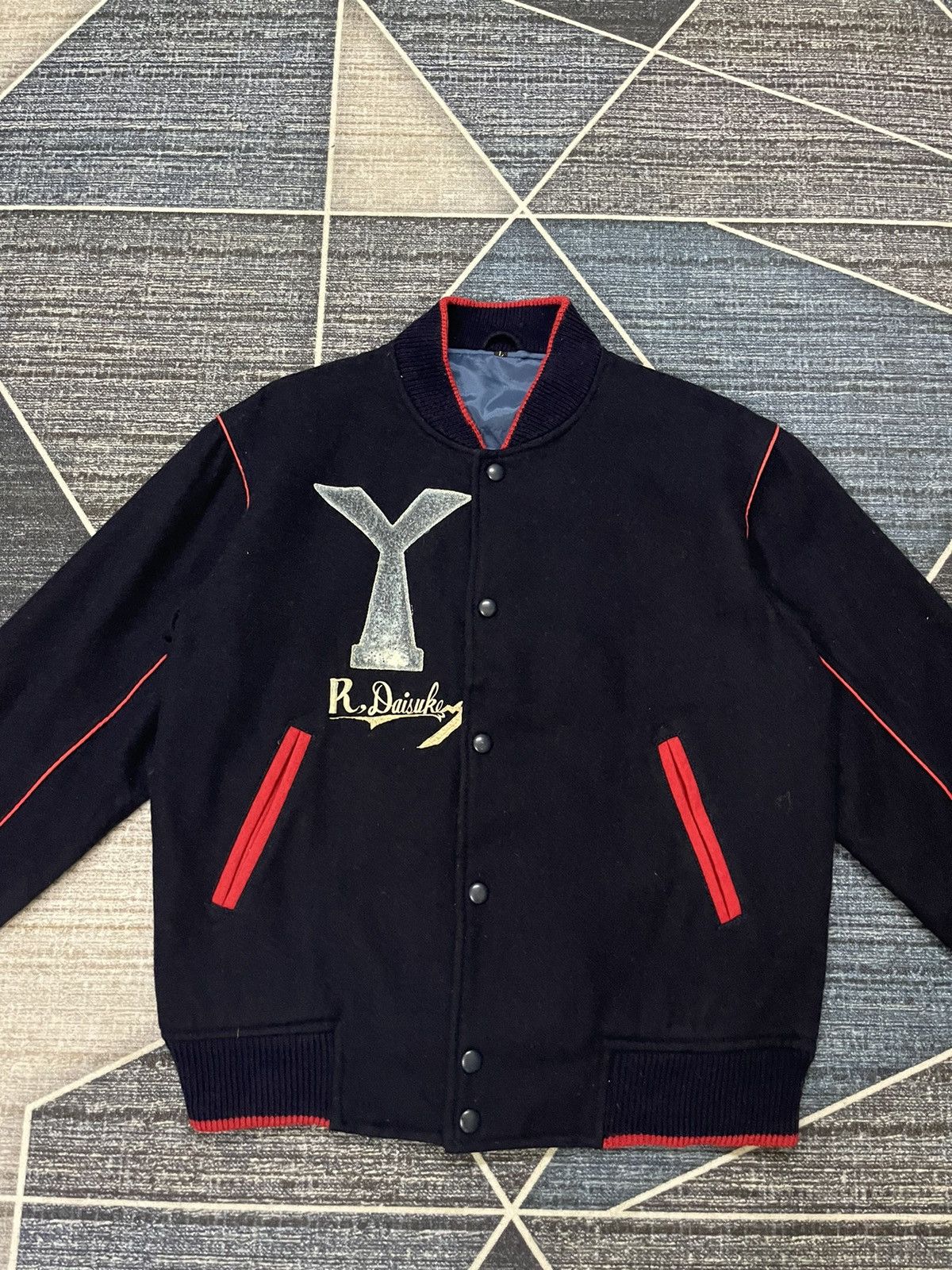 Vintage VINTAGE R,DAISUKE WOOL VARSITY JACKET Size US L / EU 52-54 / 3 - 3 Thumbnail