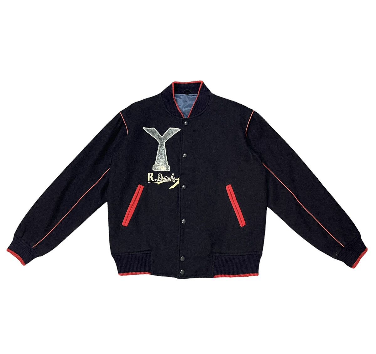 Vintage VINTAGE R,DAISUKE WOOL VARSITY JACKET Size US L / EU 52-54 / 3 - 1 Thumbnail