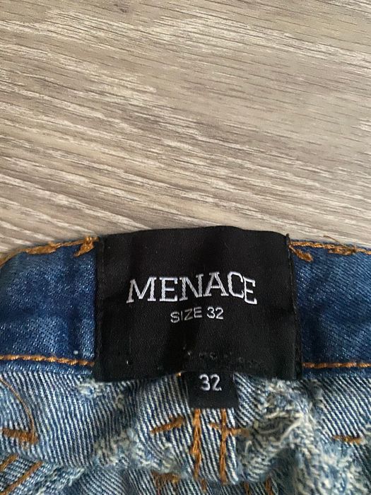 Menace Monogram Denim Pants - Blue Wash