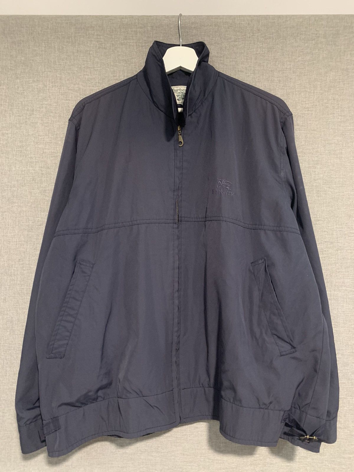 Vintage Big Spellout Burberry Navy Zip Up Jacket
