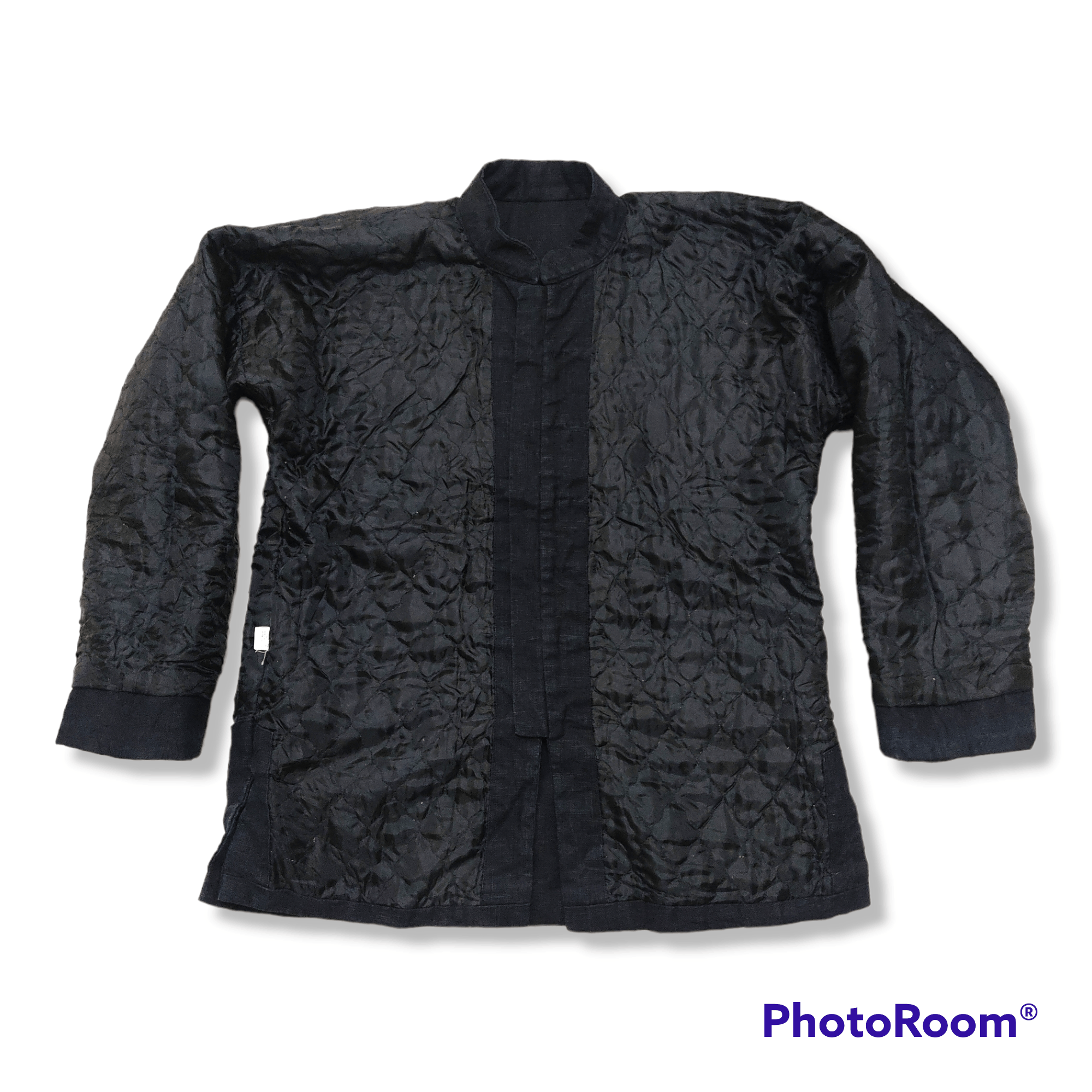Indigo Indigo Kimono Oriental Dragons Quilted Linen Jacket Size US XL / EU 56 / 4 - 5 Thumbnail