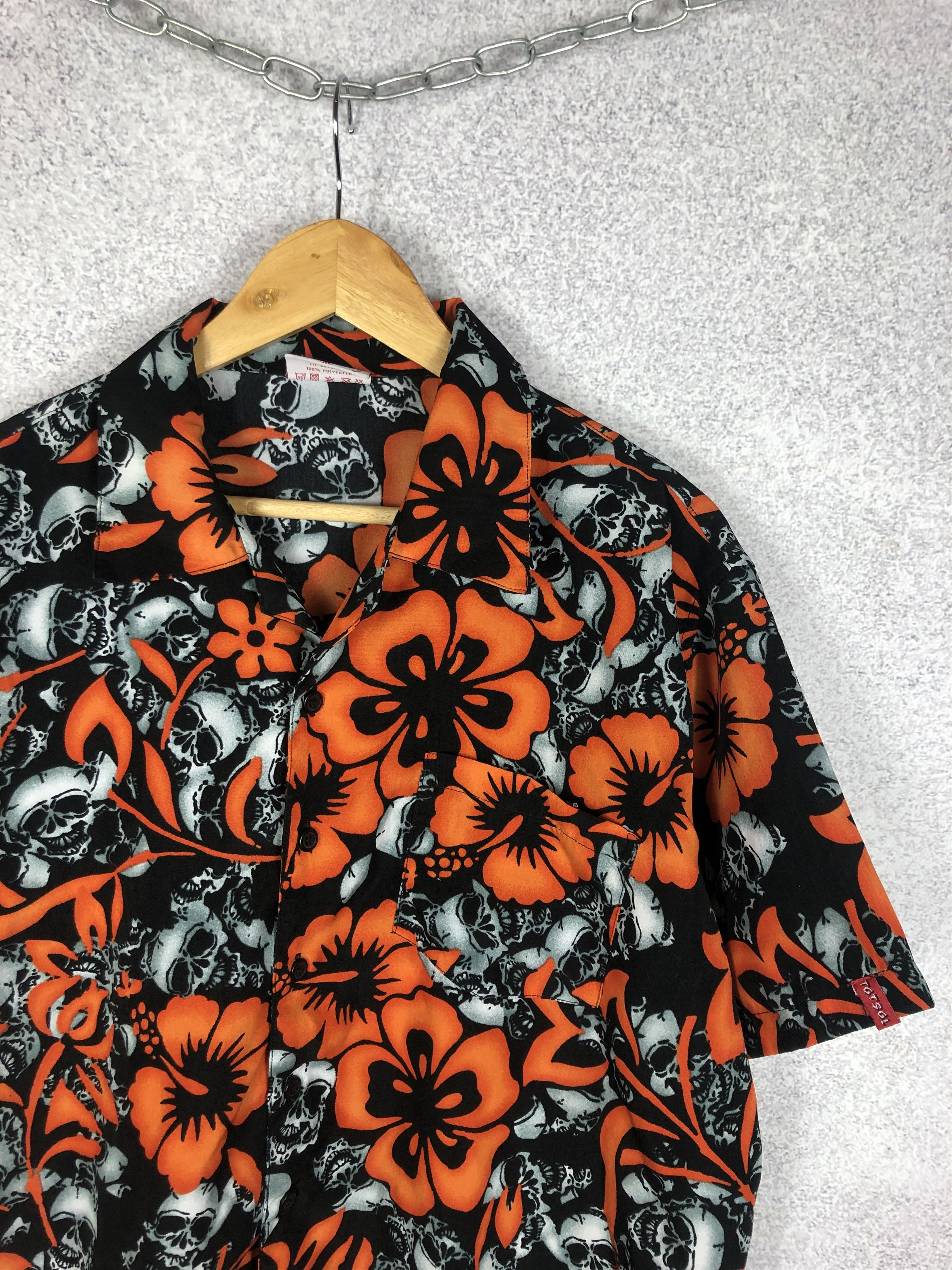 Other Skulls Overprinted Crazy Hawaiian shirt button up Size US XL / EU 56 / 4 - 2 Thumbnail