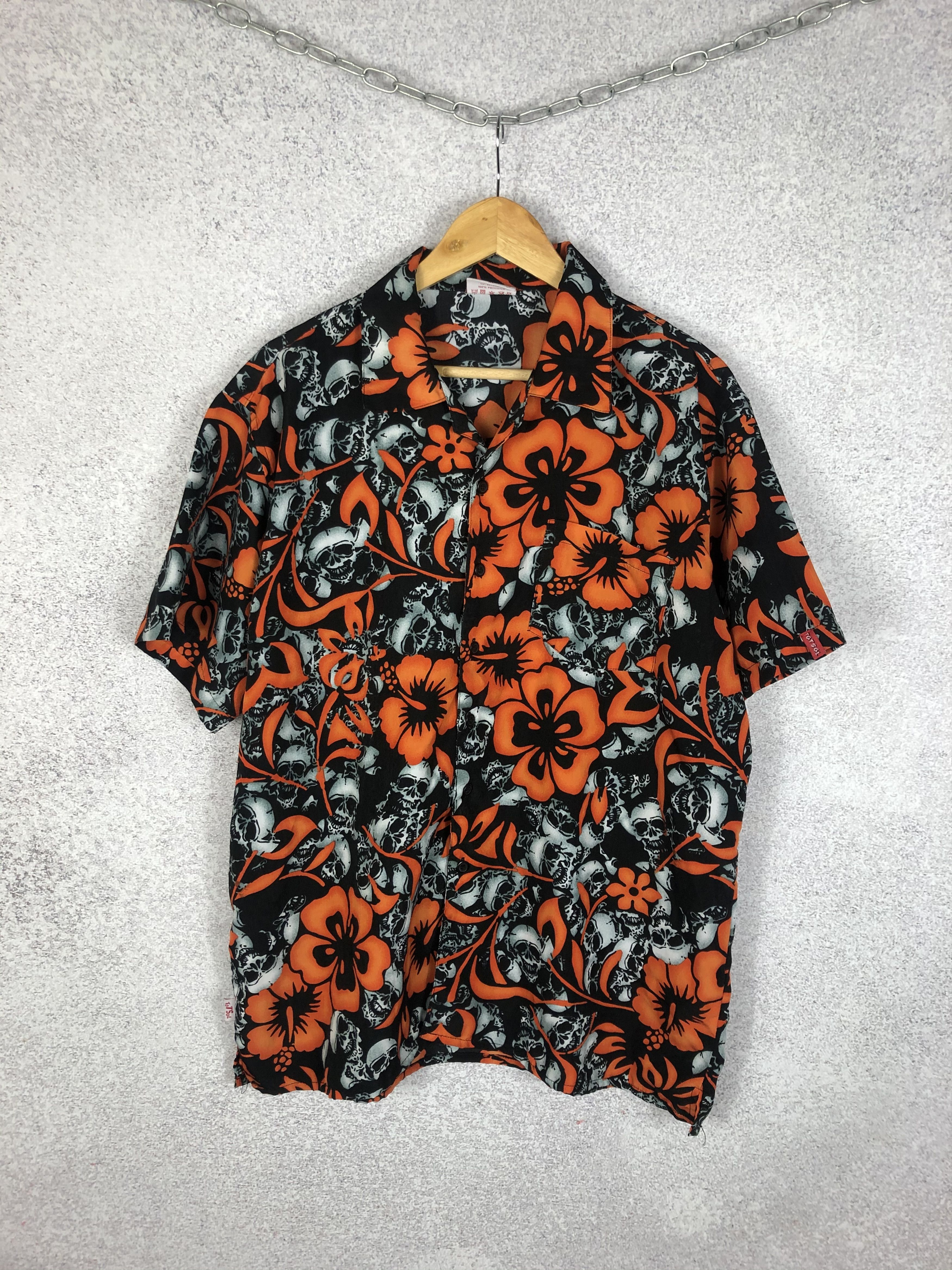 Other Skulls Overprinted Crazy Hawaiian shirt button up Size US XL / EU 56 / 4 - 1 Thumbnail