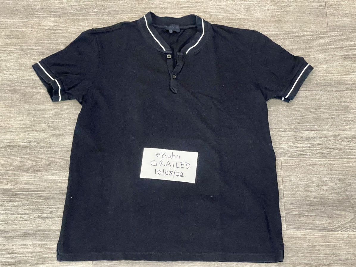 Lanvin Collarless Polo Shirt Small