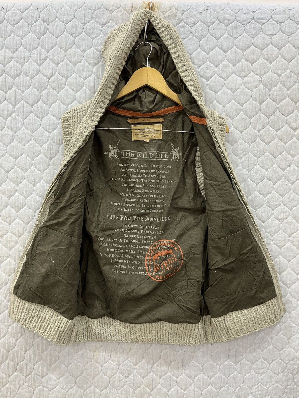 Avirex (Pp). VINTAGE AVIREX HOODIE KNITWEAR VEST Size US M / EU 48-50 / 2 - 3 Thumbnail