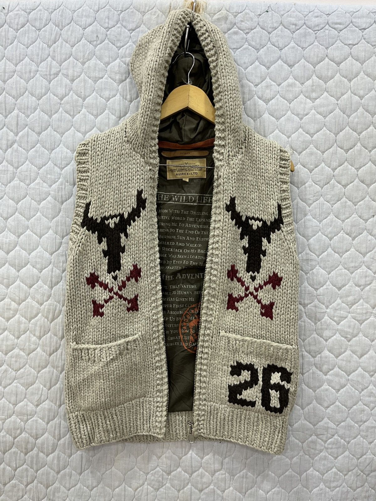 Avirex (Pp). VINTAGE AVIREX HOODIE KNITWEAR VEST Size US M / EU 48-50 / 2 - 1 Thumbnail