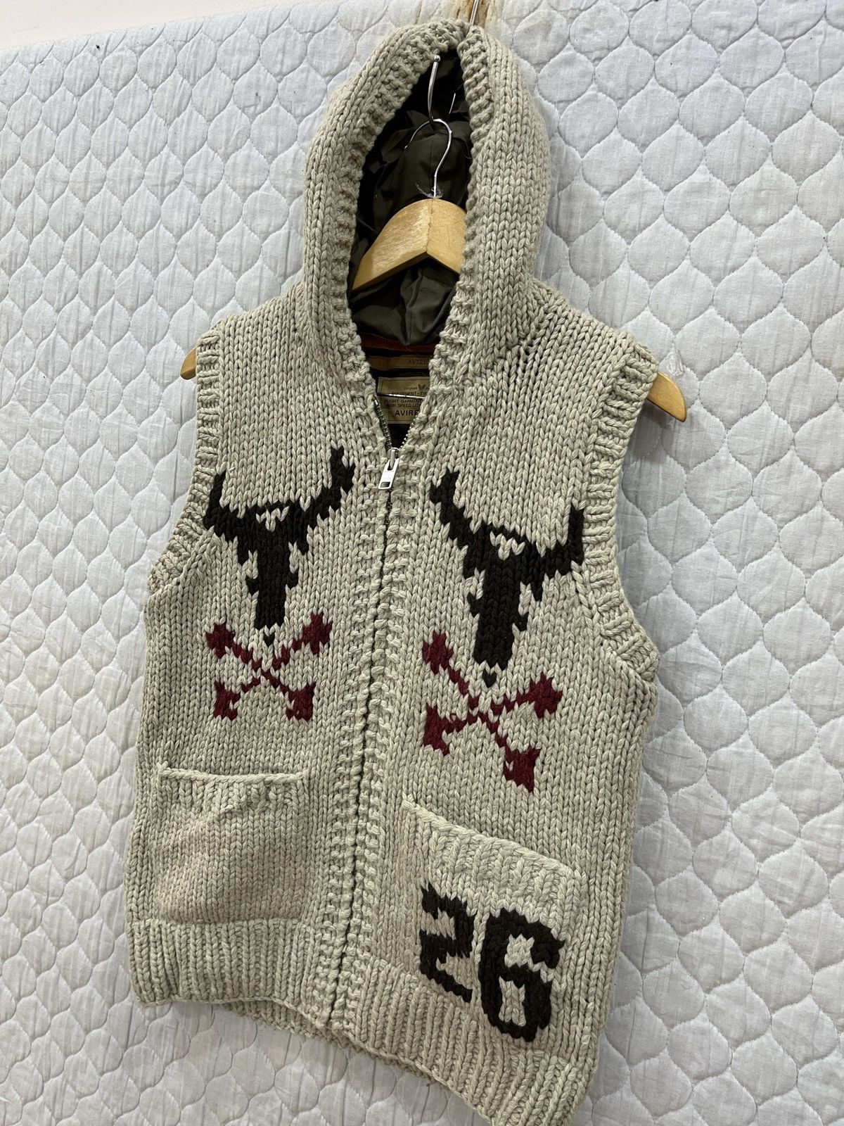 Avirex (Pp). VINTAGE AVIREX HOODIE KNITWEAR VEST Size US M / EU 48-50 / 2 - 5 Thumbnail