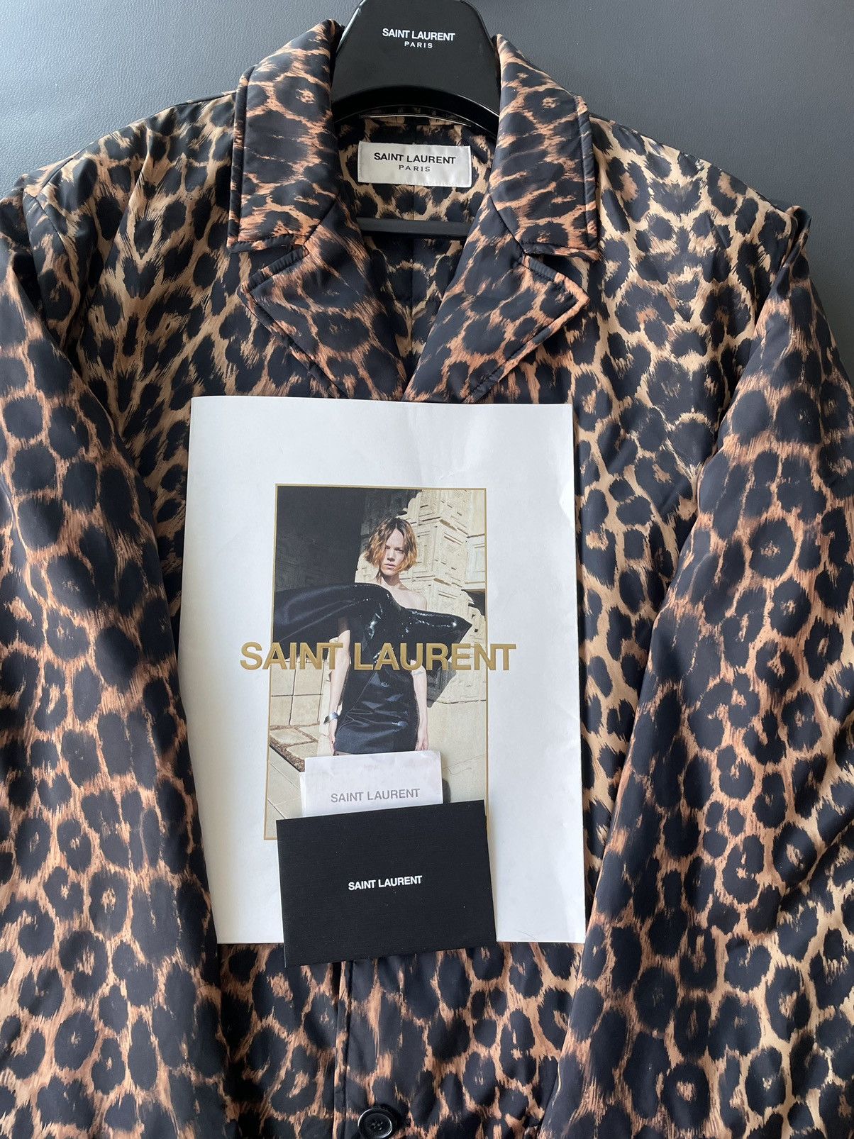 Hedi Slimane × Saint Laurent Paris × Yves Saint Laurent $4k Value Super Runway Saint Laurent Leopard Coat Size US XL / EU 56 / 4 - 19 Thumbnail