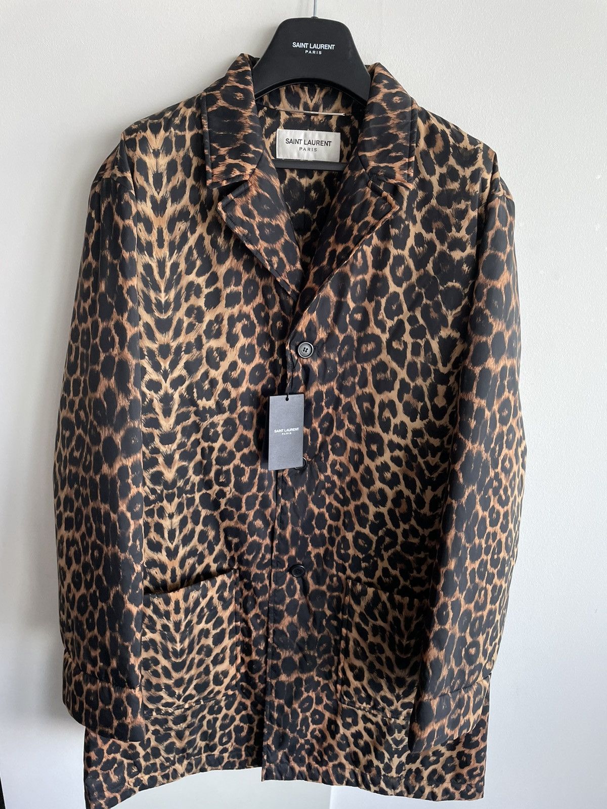 Hedi Slimane × Saint Laurent Paris × Yves Saint Laurent $4k Value Super Runway Saint Laurent Leopard Coat Size US XL / EU 56 / 4 - 2 Thumbnail