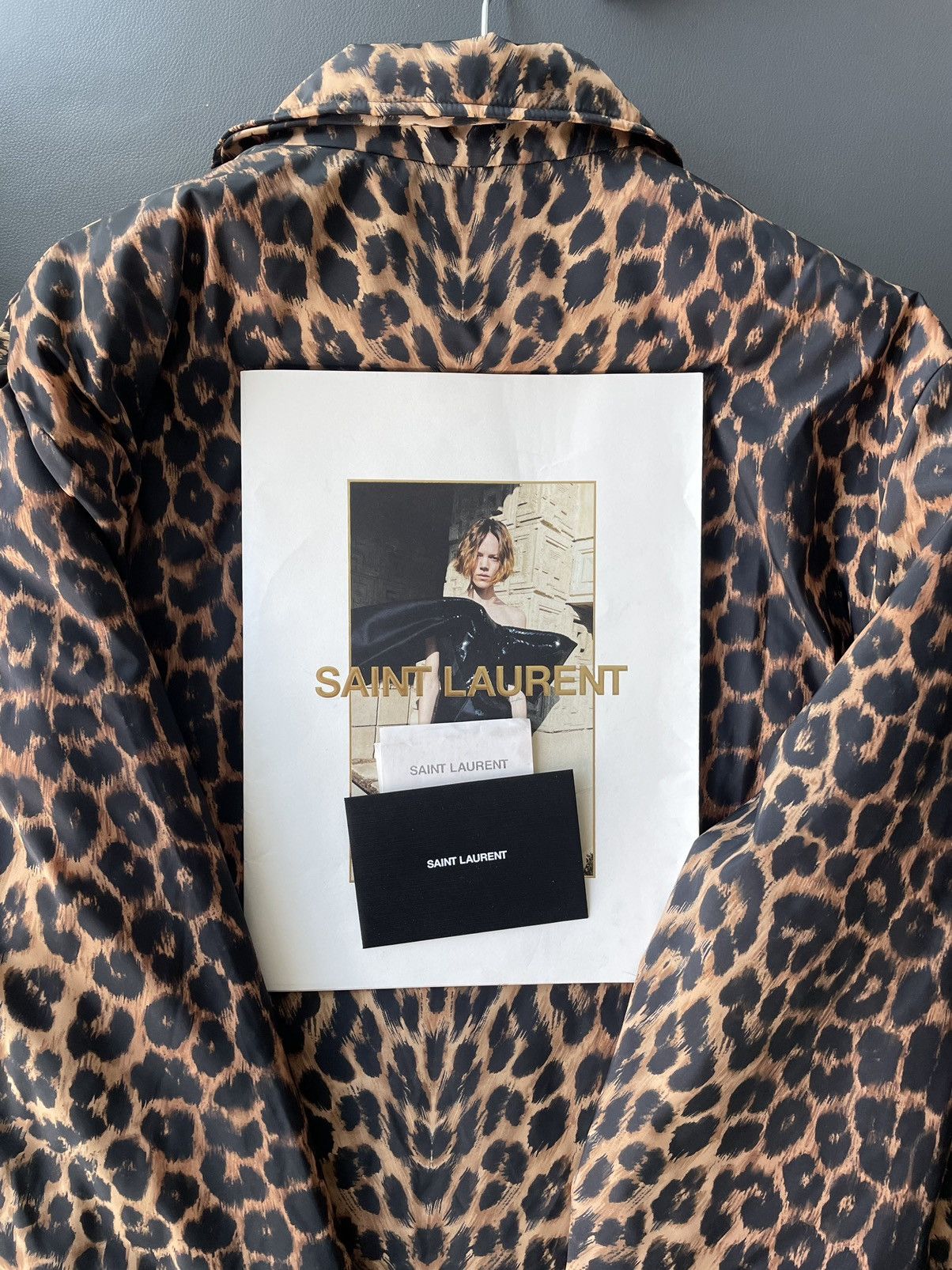 Hedi Slimane × Saint Laurent Paris × Yves Saint Laurent $4k Value Super Runway Saint Laurent Leopard Coat Size US XL / EU 56 / 4 - 22 Thumbnail