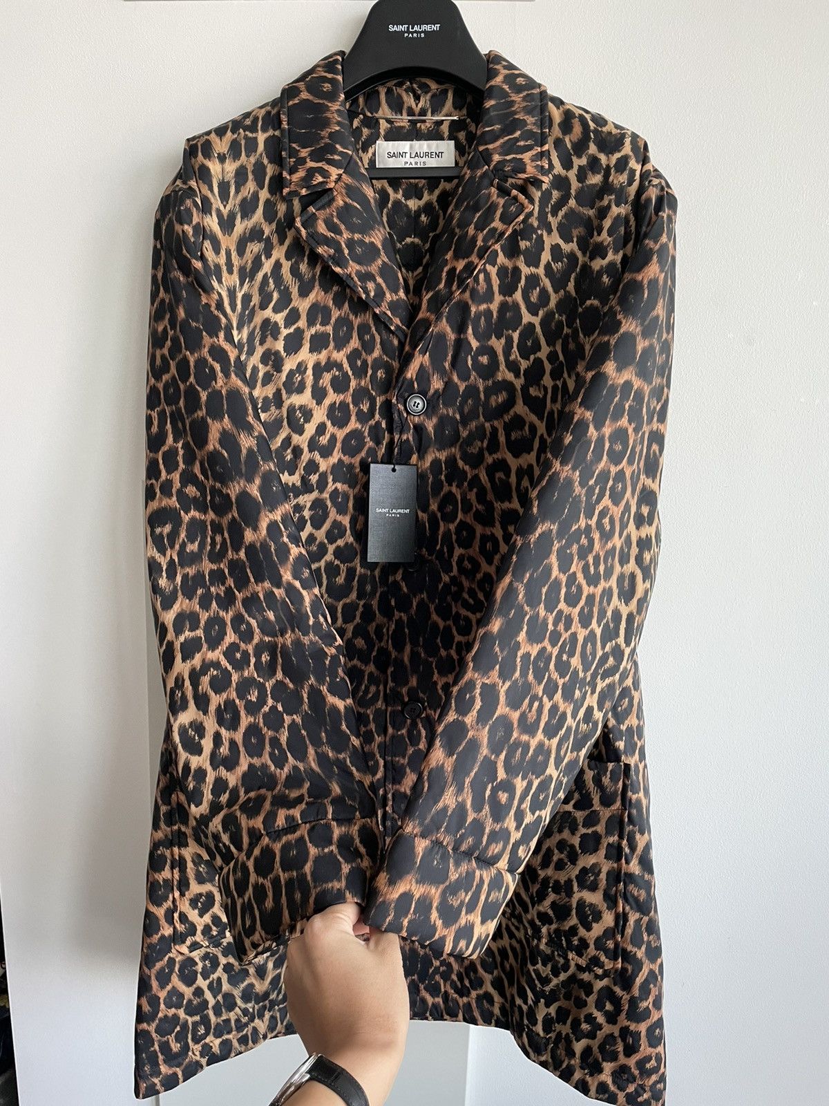 Hedi Slimane × Saint Laurent Paris × Yves Saint Laurent $4k Value Super Runway Saint Laurent Leopard Coat Size US XL / EU 56 / 4 - 9 Thumbnail