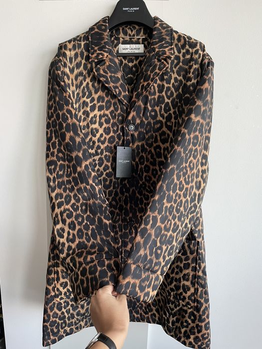 Saint laurent hotsell leopard coat