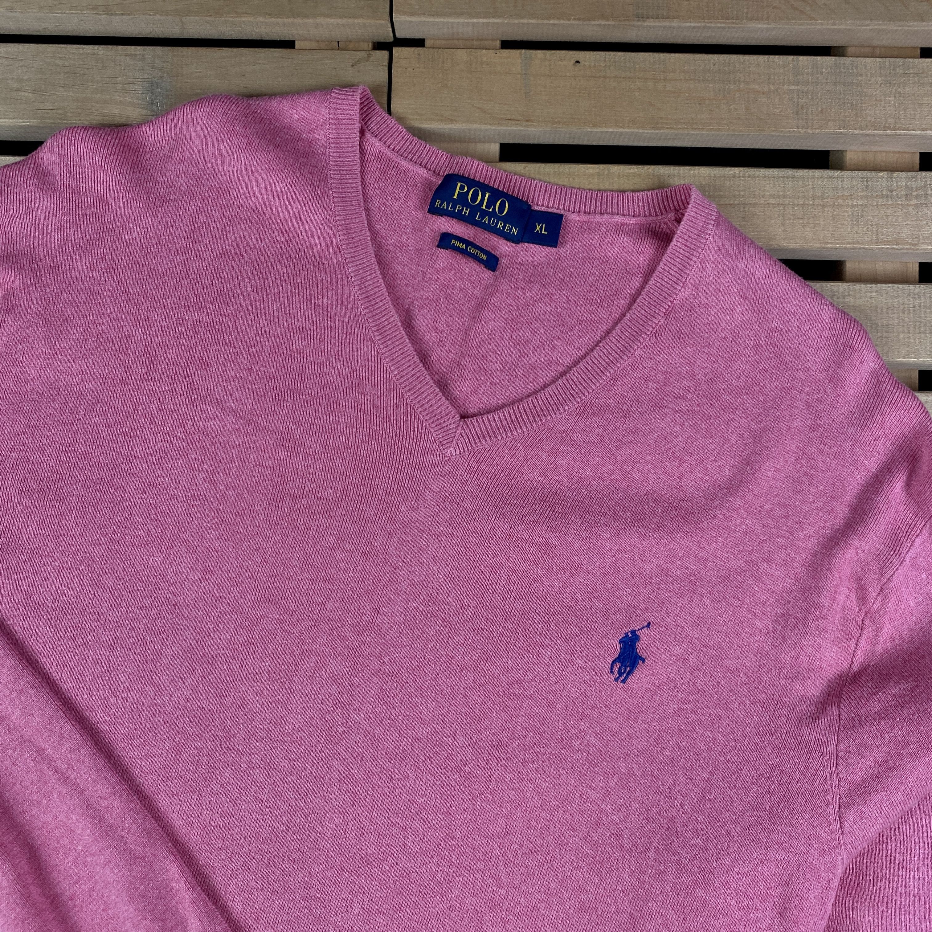 Polo Ralph Lauren × Ralph Lauren Mens Jumper Polo Ralph Lauren V Neck Size XL Pima Cotton Size US XL / EU 56 / 4 - 2 Thumbnail