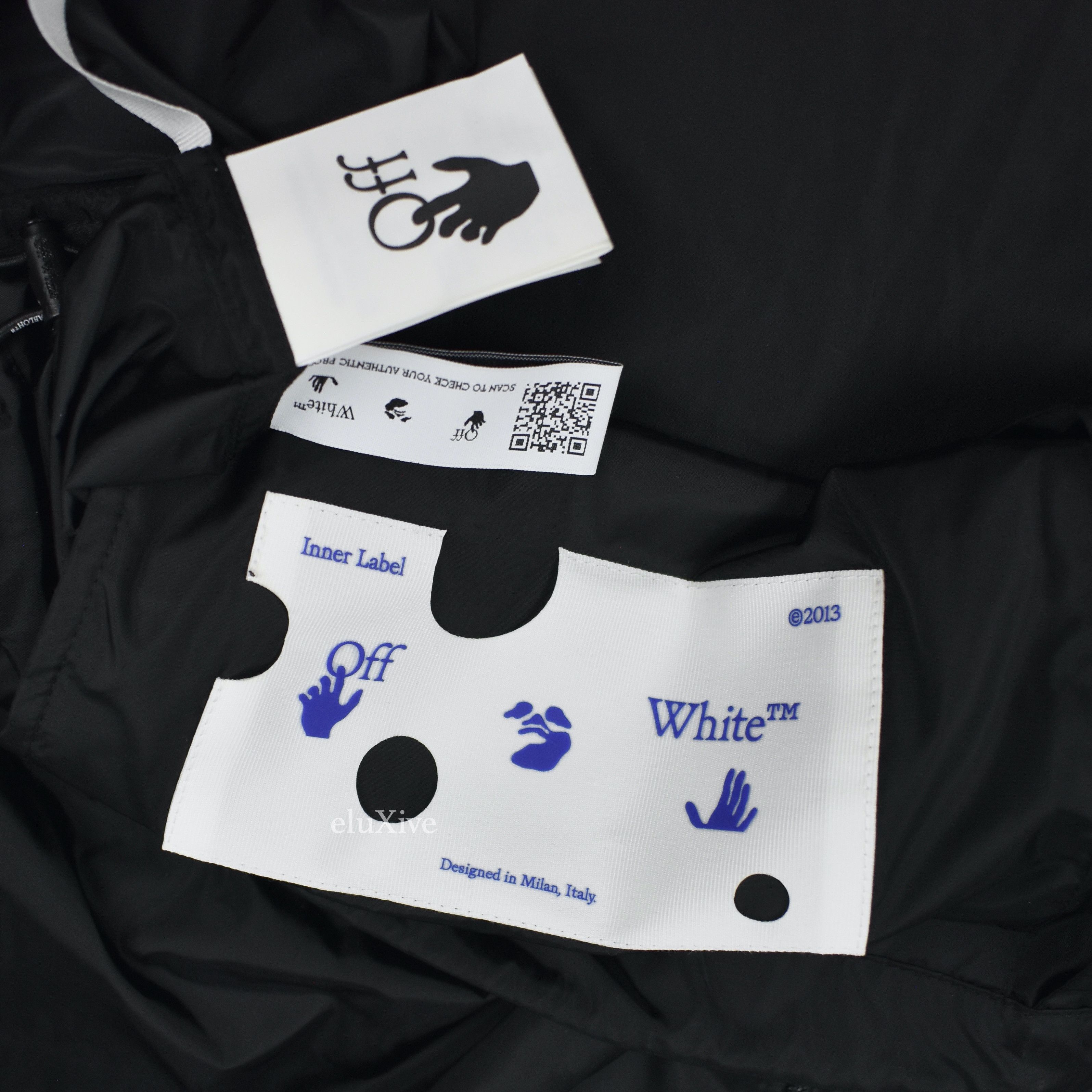 Off-White Off White Black Nylon Logo Print Rain Jacket NWT Size US M / EU 48-50 / 2 - 9 Thumbnail
