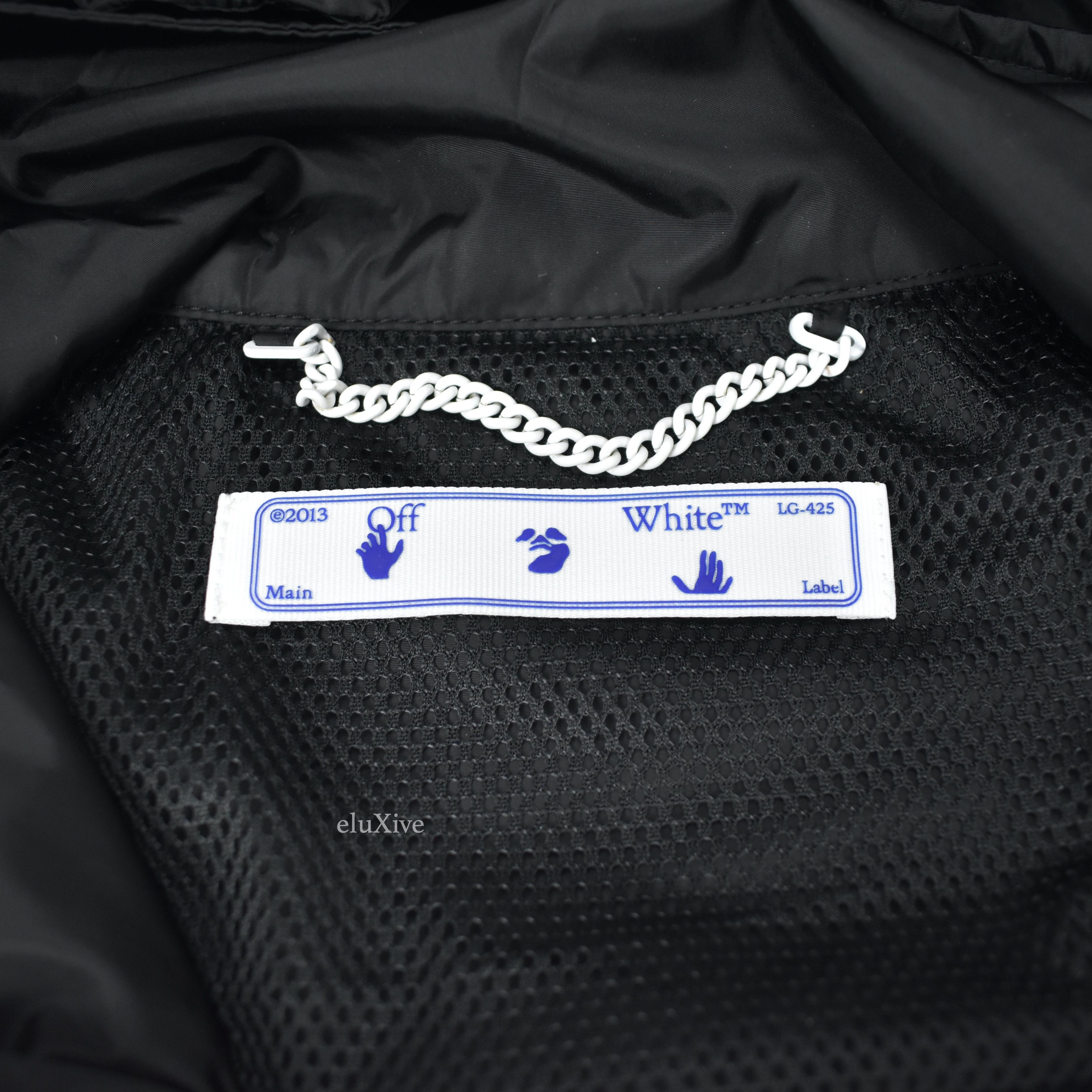 Off-White Off White Black Nylon Logo Print Rain Jacket NWT Size US M / EU 48-50 / 2 - 8 Thumbnail