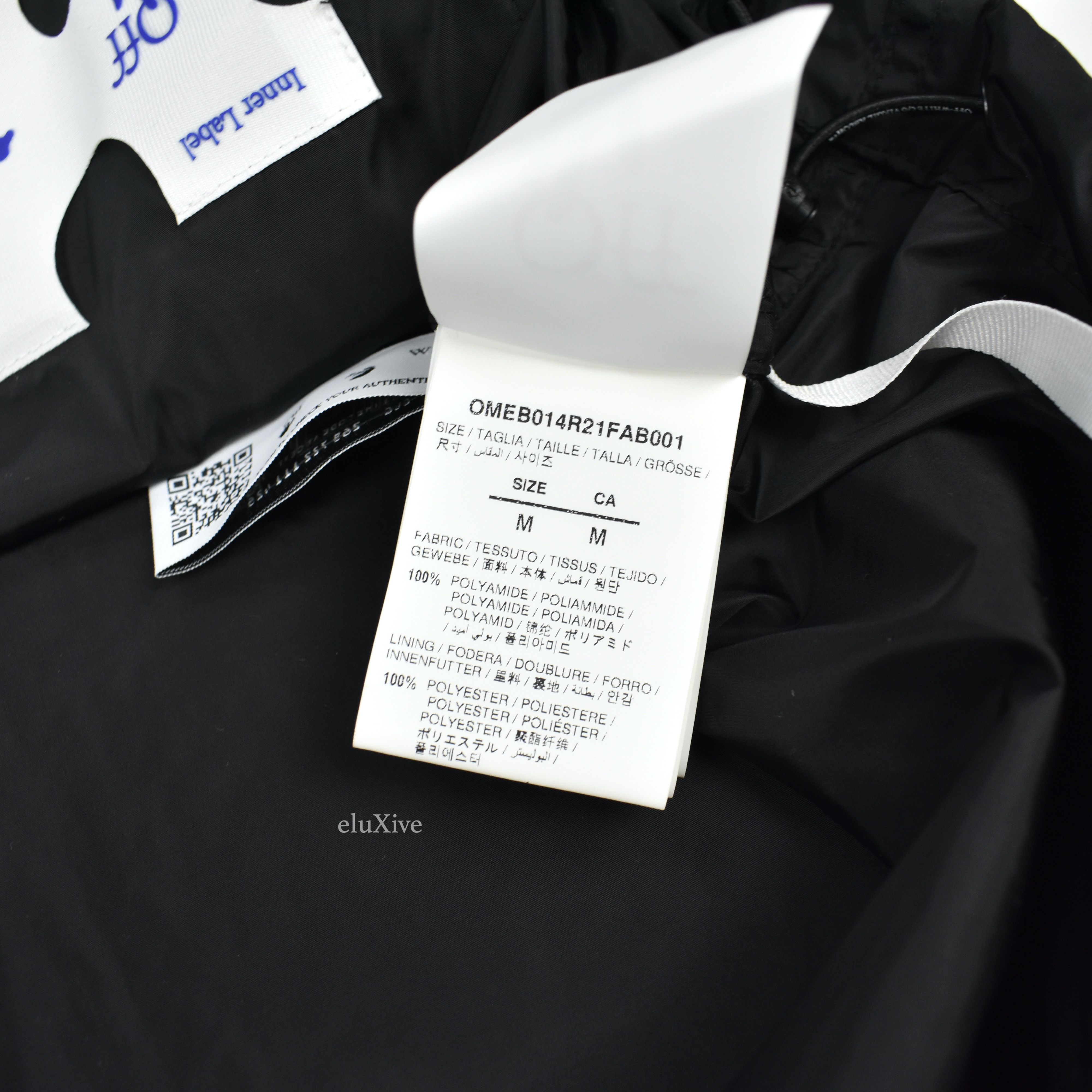 Off-White Off White Black Nylon Logo Print Rain Jacket NWT Size US M / EU 48-50 / 2 - 10 Thumbnail