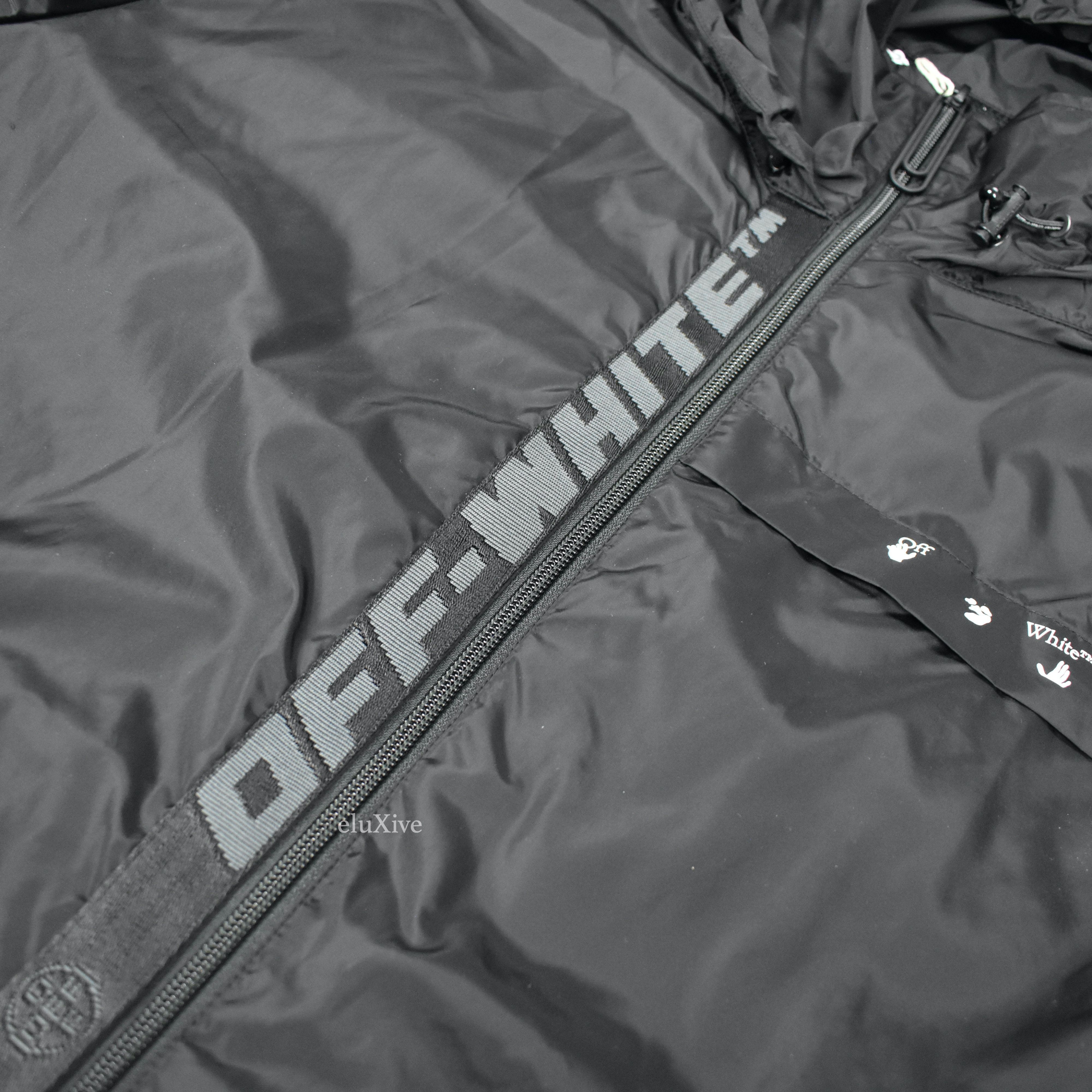 Off-White Off White Black Nylon Logo Print Rain Jacket NWT Size US M / EU 48-50 / 2 - 6 Thumbnail
