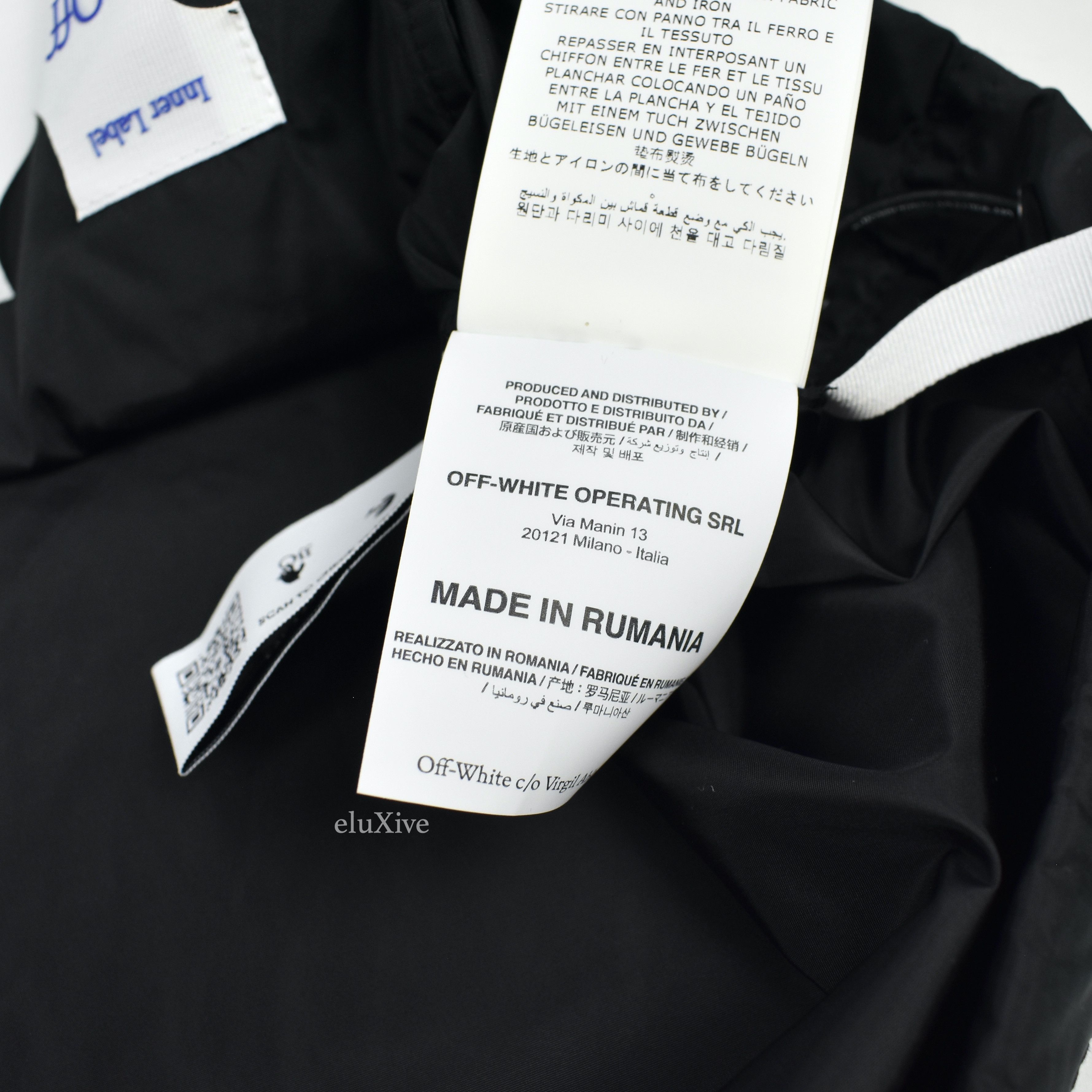 Off-White Off White Black Nylon Logo Print Rain Jacket NWT Size US M / EU 48-50 / 2 - 11 Thumbnail