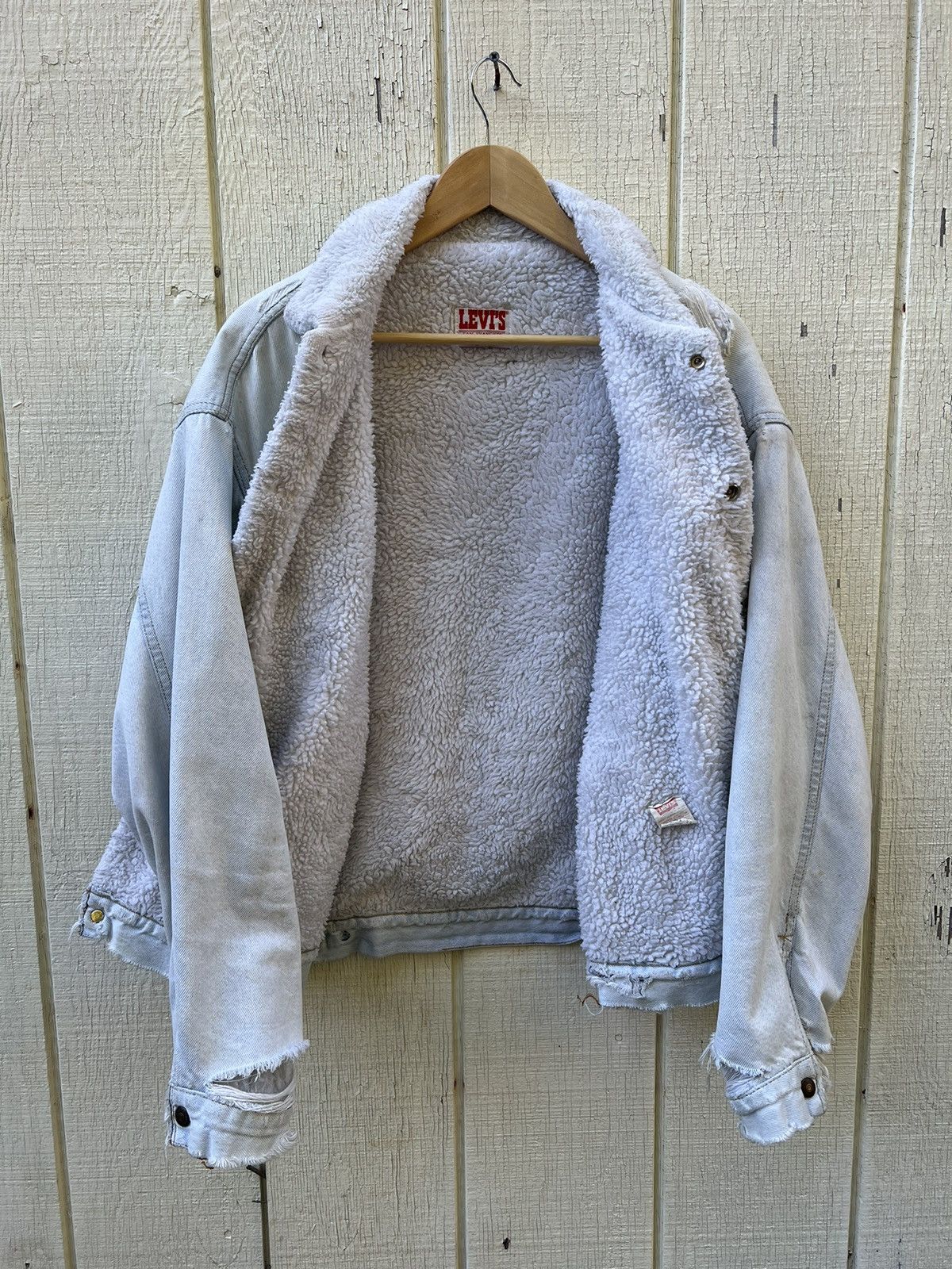 Levi's Vintage Distressed Sherpa Jacket Size US L / EU 52-54 / 3 - 5 Thumbnail