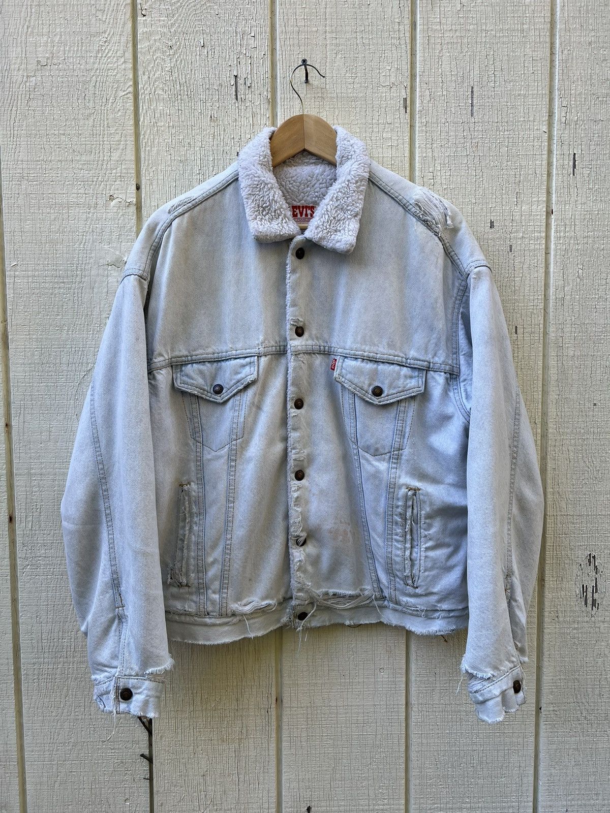 Levi's Vintage Distressed Sherpa Jacket Size US L / EU 52-54 / 3 - 2 Thumbnail