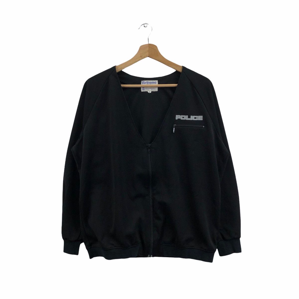 Japanese Brand Aritomi Tokyo Spell Out Police Zipper Sweater