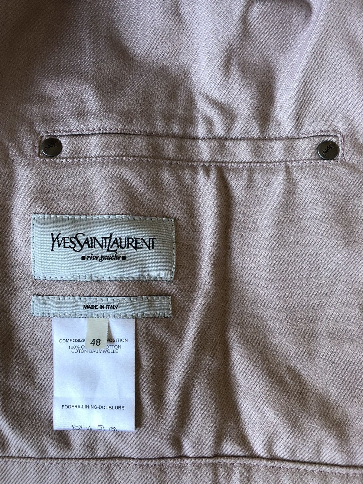 Yves Saint Laurent Premium Denim Jacket Blush Size US M / EU 48-50 / 2 - 6 Thumbnail