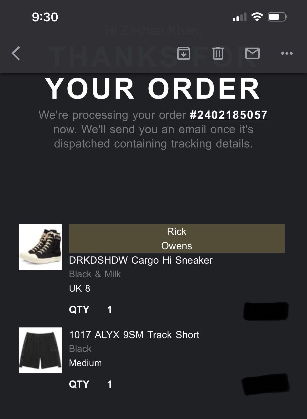 Drkshdw Nylon Cargo Ramones l Black/Milk