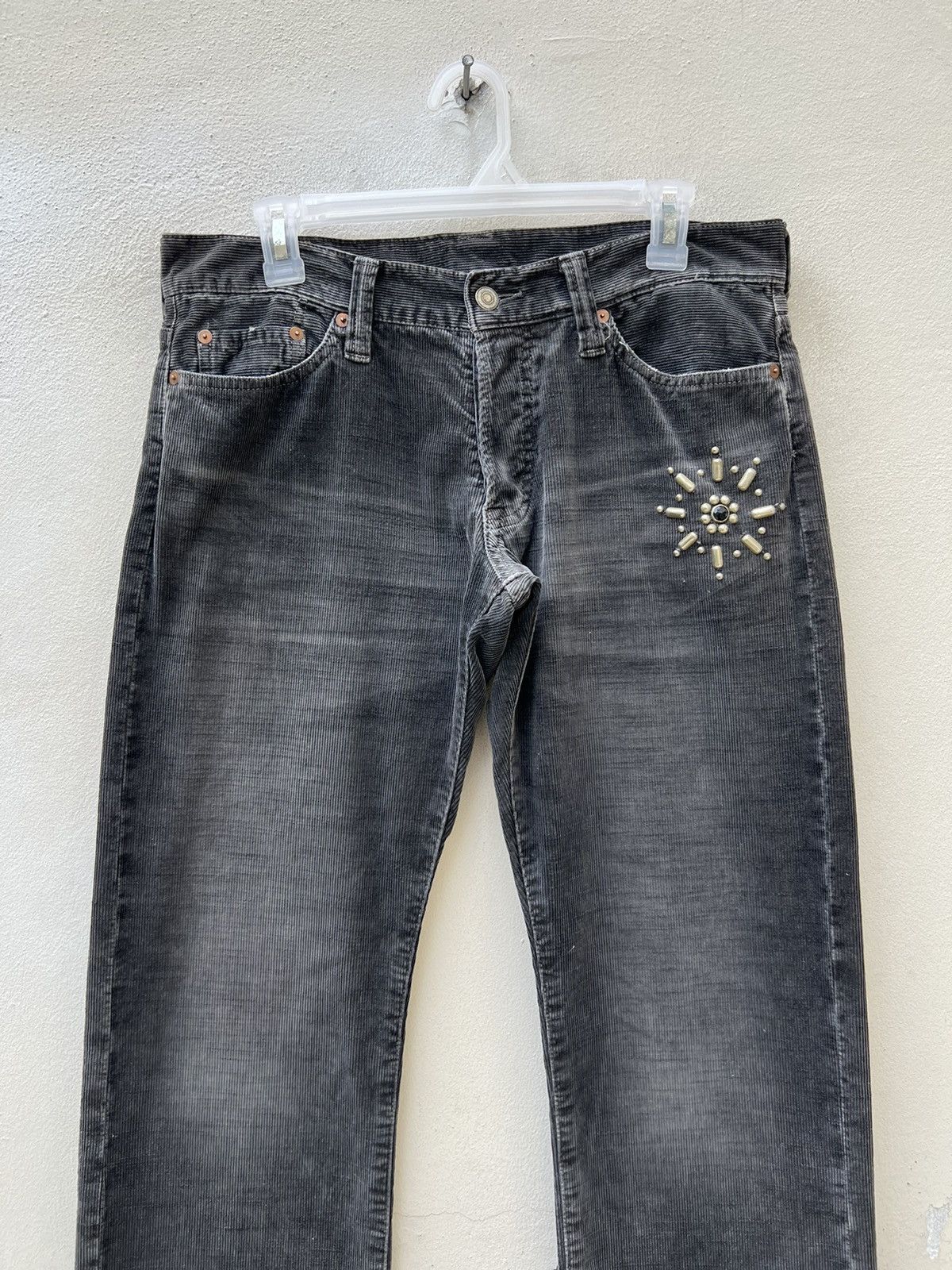 Shellac Vintage David Olive Accessories Japan Fade Black Cord Jeans Size US 31 - 7 Thumbnail