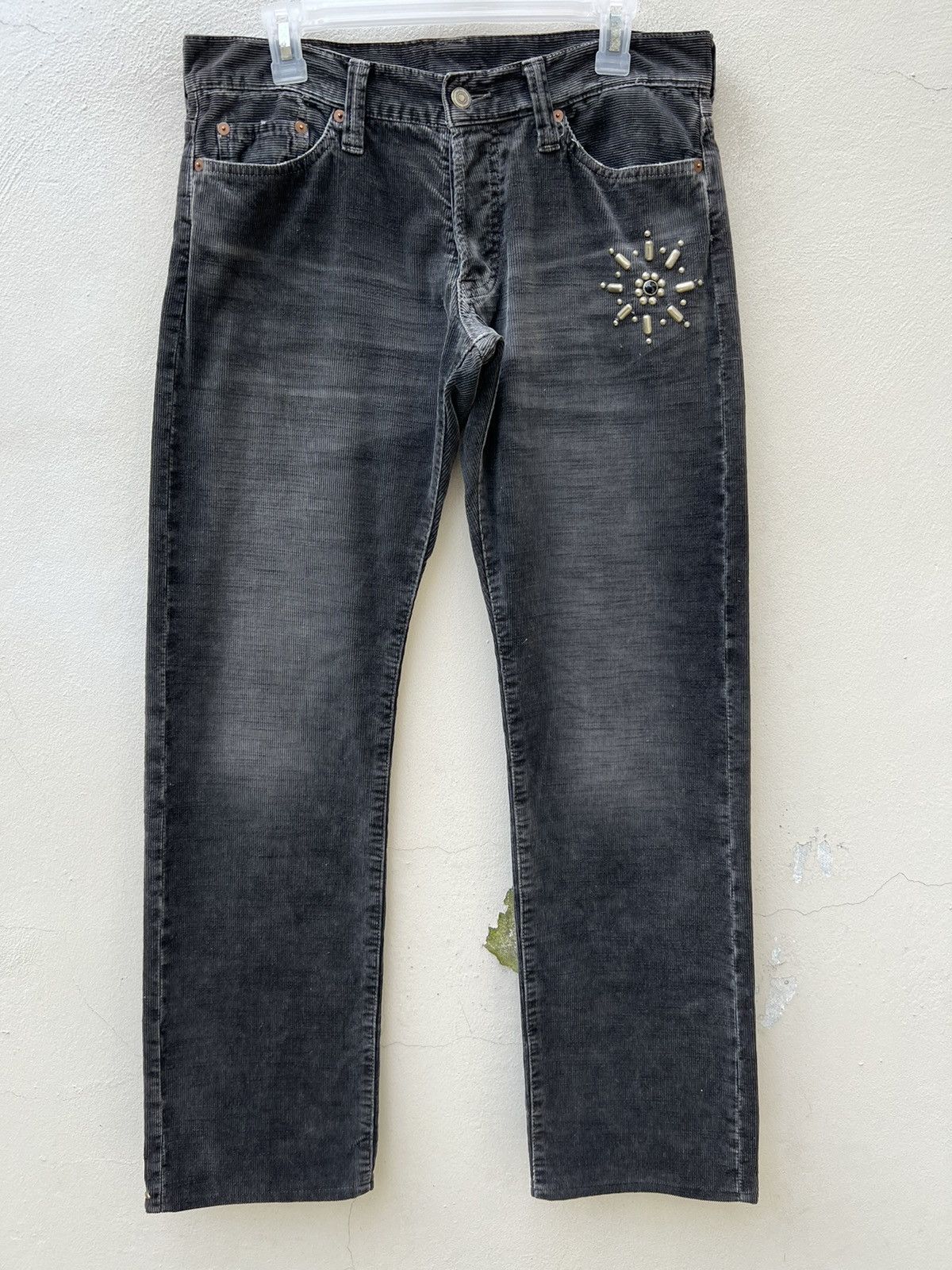 Shellac Vintage David Olive Accessories Japan Fade Black Cord Jeans Size US 31 - 6 Thumbnail