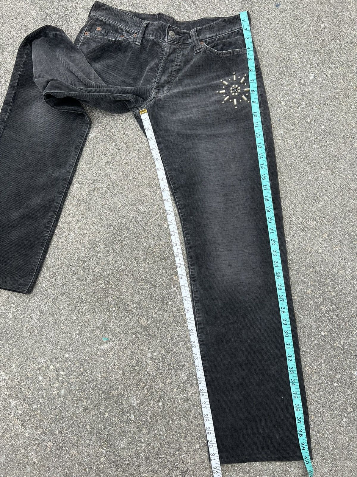 Shellac Vintage David Olive Accessories Japan Fade Black Cord Jeans Size US 31 - 4 Thumbnail