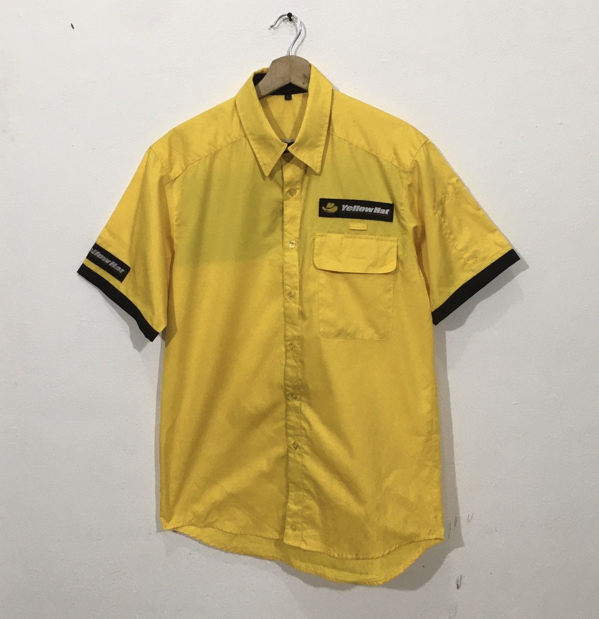 Vintage Yellow Hat Wear Large Worker Shirt
