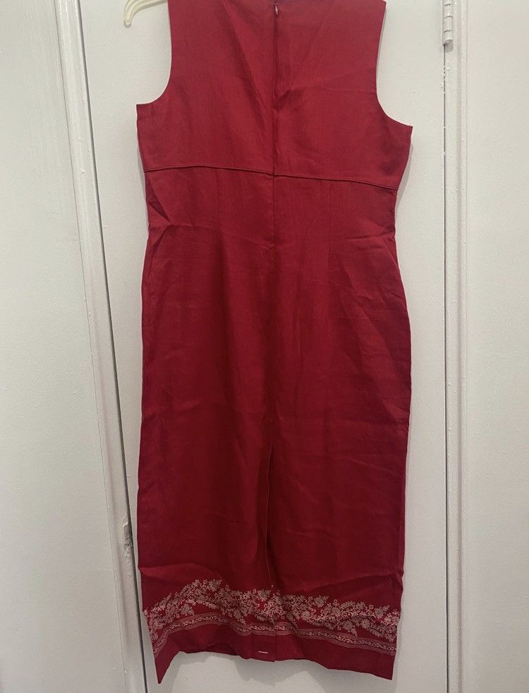 brown linen strapless dress KINSLEY FONDANT STRAPLESS DRESS