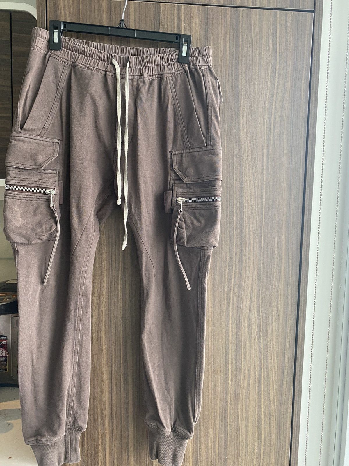 Rick Owens FW19 Larry Runway SuedeDrawstring Cargo Joggers Asap