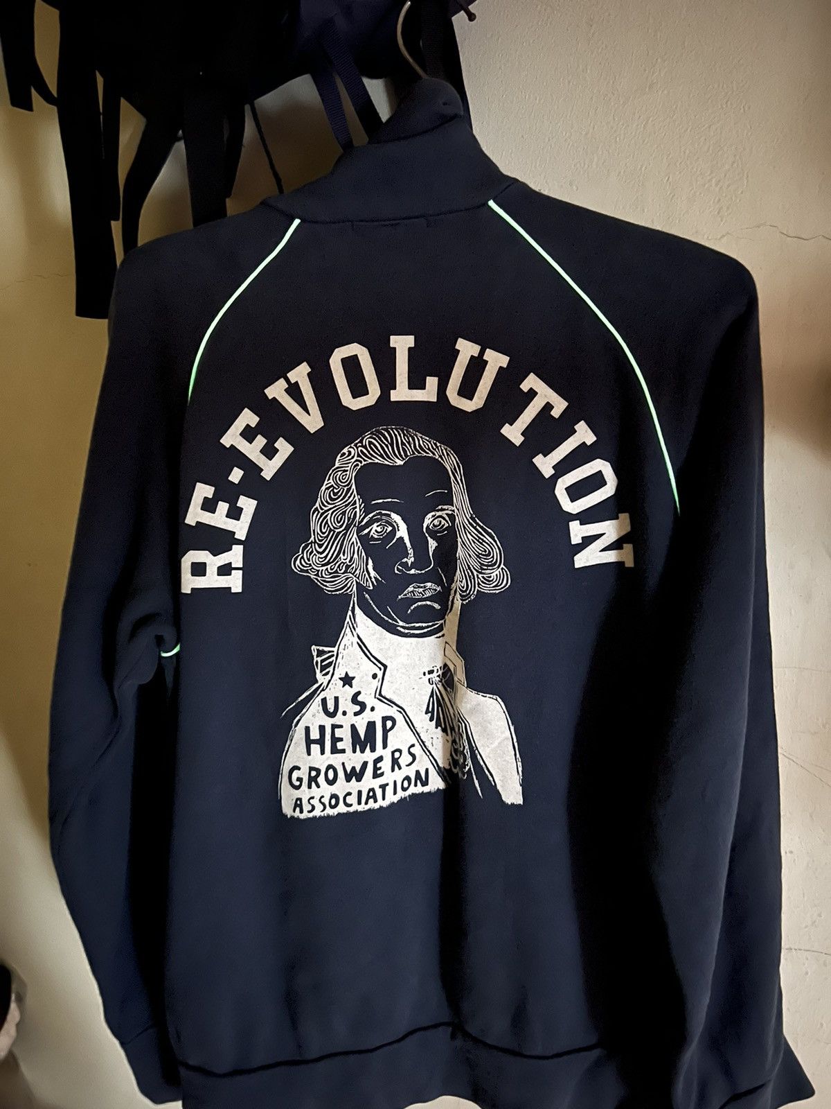 Vintage 90s Ozone Rocks Japan RE-EVOLUTION Faded Navy Zip Sweater Size US L / EU 52-54 / 3 - 19 Thumbnail