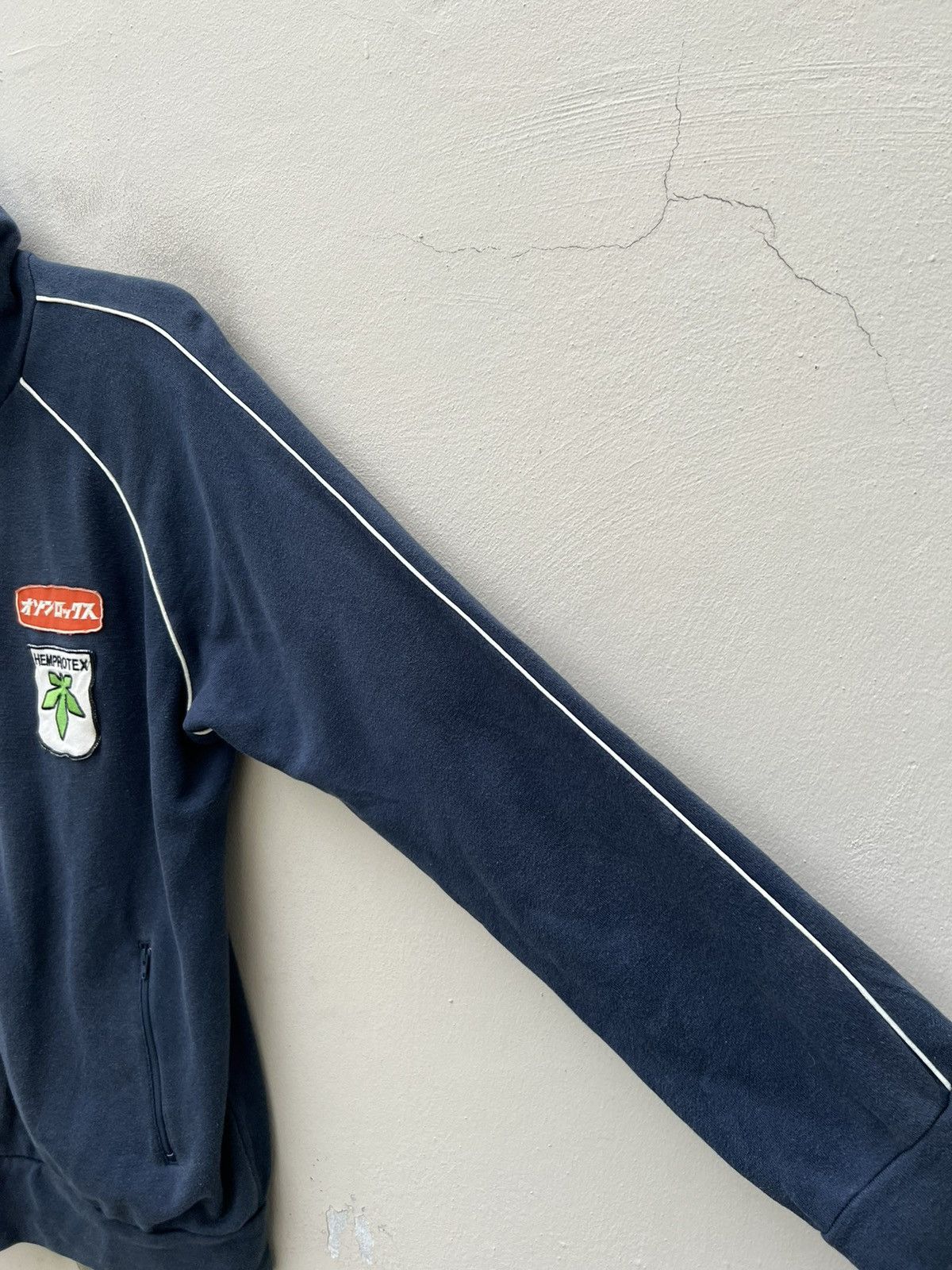 Vintage 90s Ozone Rocks Japan RE-EVOLUTION Faded Navy Zip Sweater Size US L / EU 52-54 / 3 - 13 Thumbnail