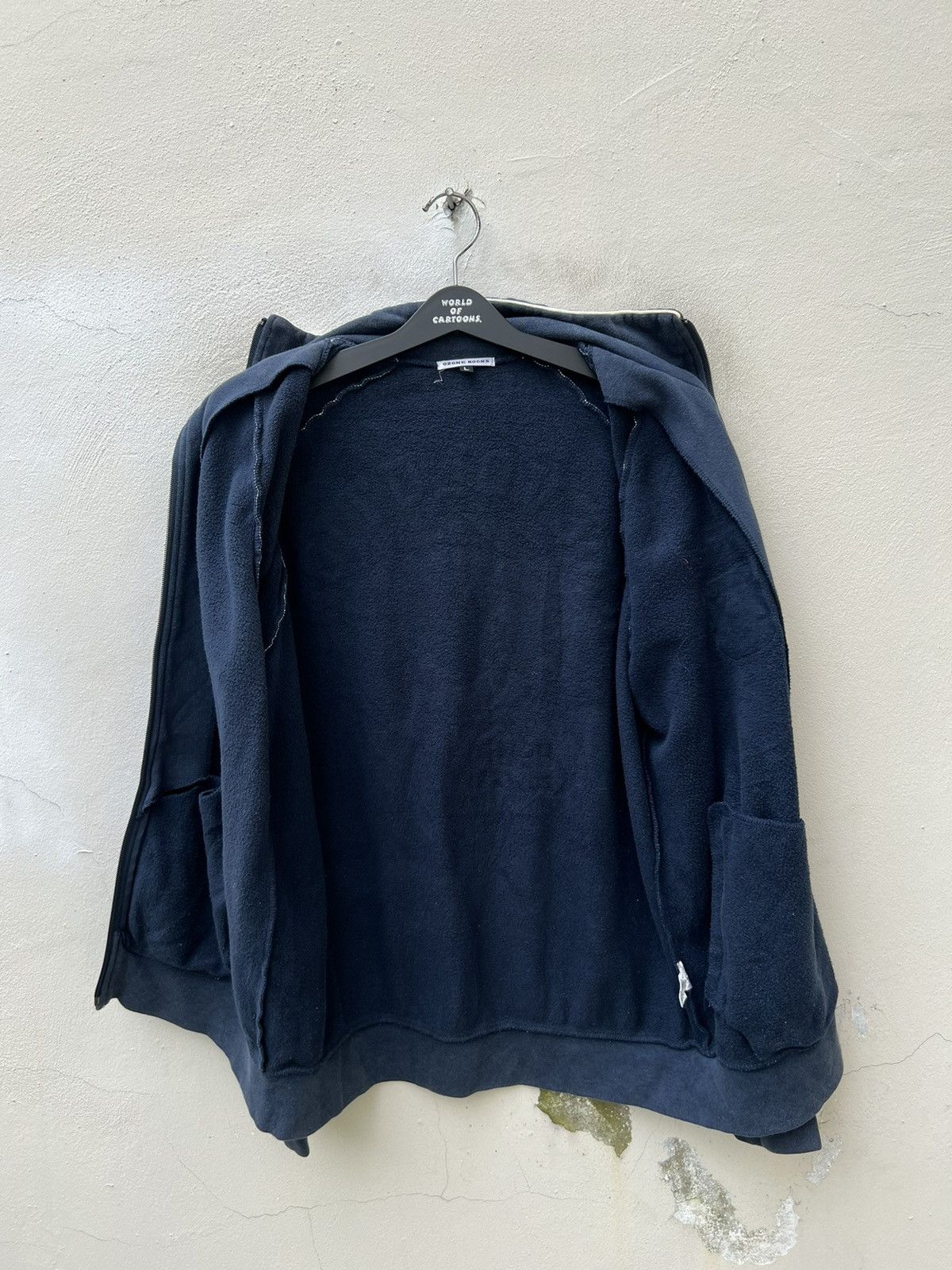 Vintage 90s Ozone Rocks Japan RE-EVOLUTION Faded Navy Zip Sweater Size US L / EU 52-54 / 3 - 17 Thumbnail