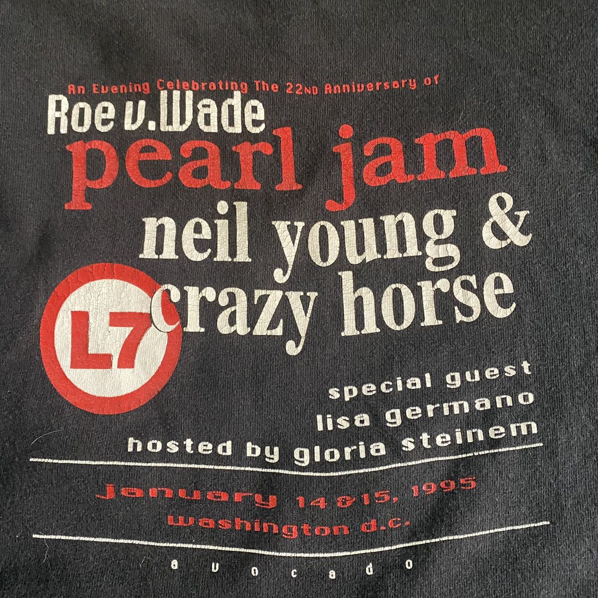 image of Band Tees x Tour Tee Vintage 1995 Voters For Choice - Pearl Jam, L7 in Black, Men's (Size XL)