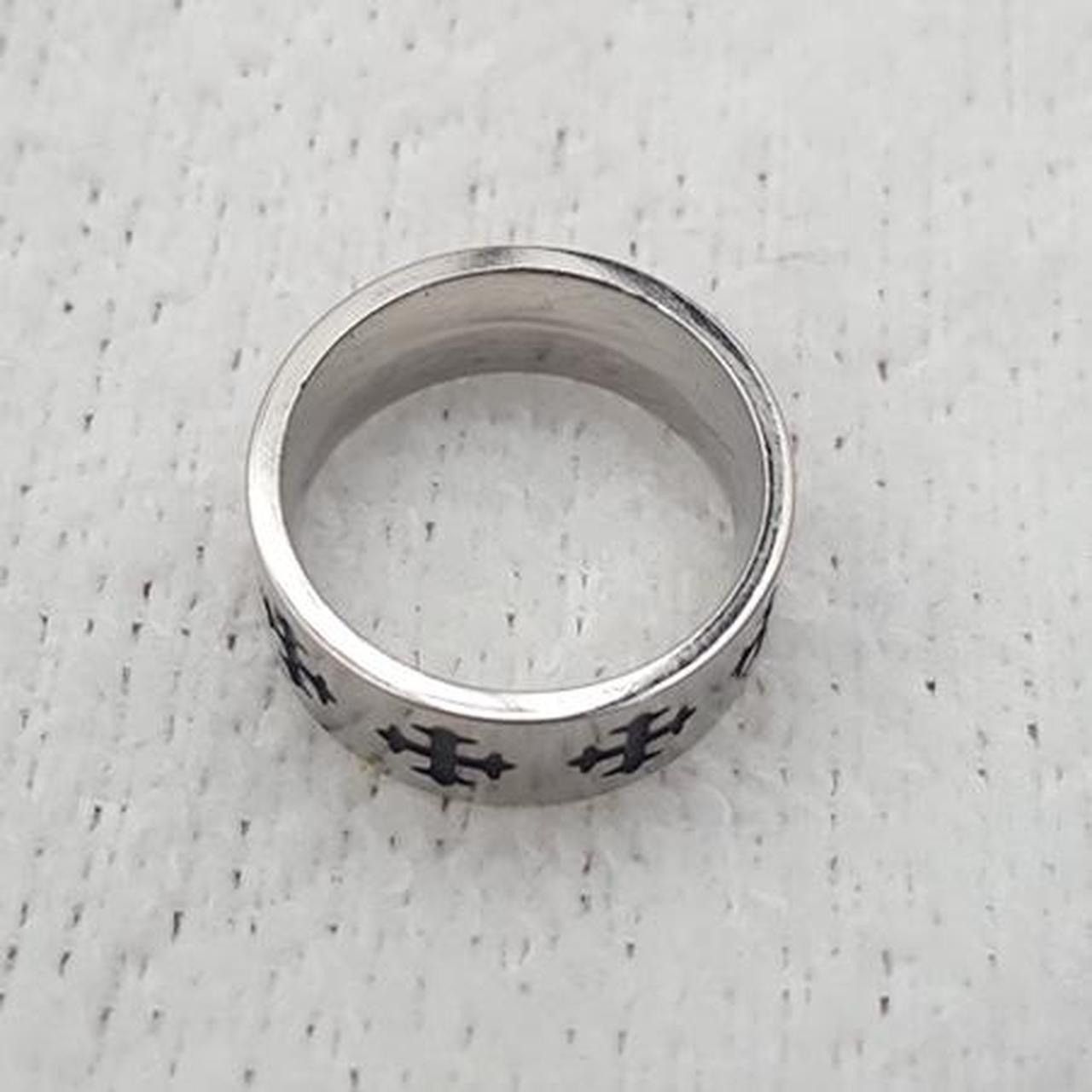 Jewelry Silver Black Enamel Cross Ring Size - 9 - RGN -722 Size ONE SIZE - 4 Thumbnail