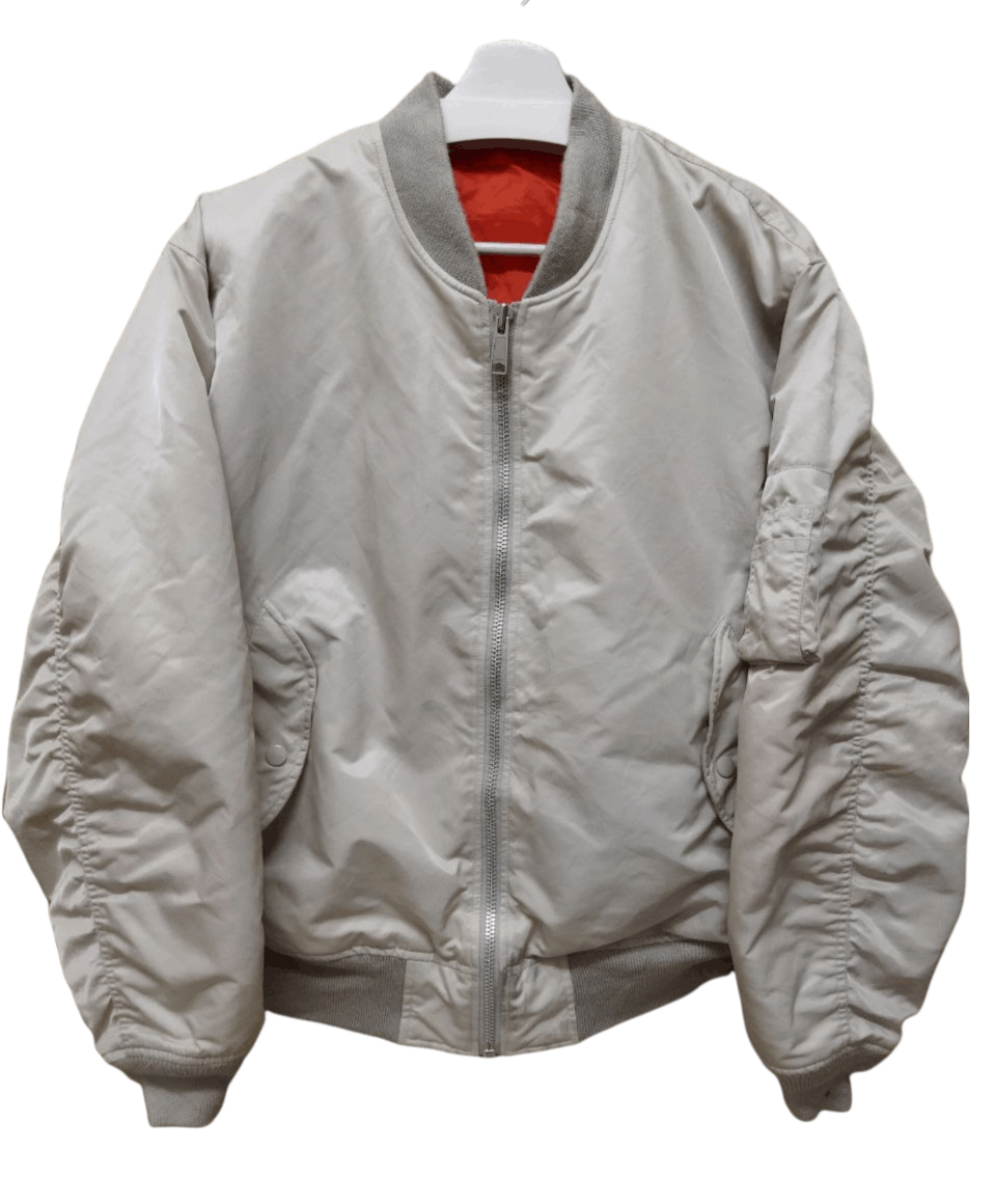 image of Bomber Jacket Best Offeruniqlo Flight Jacket in Light Grey, Men's (Size Large)
