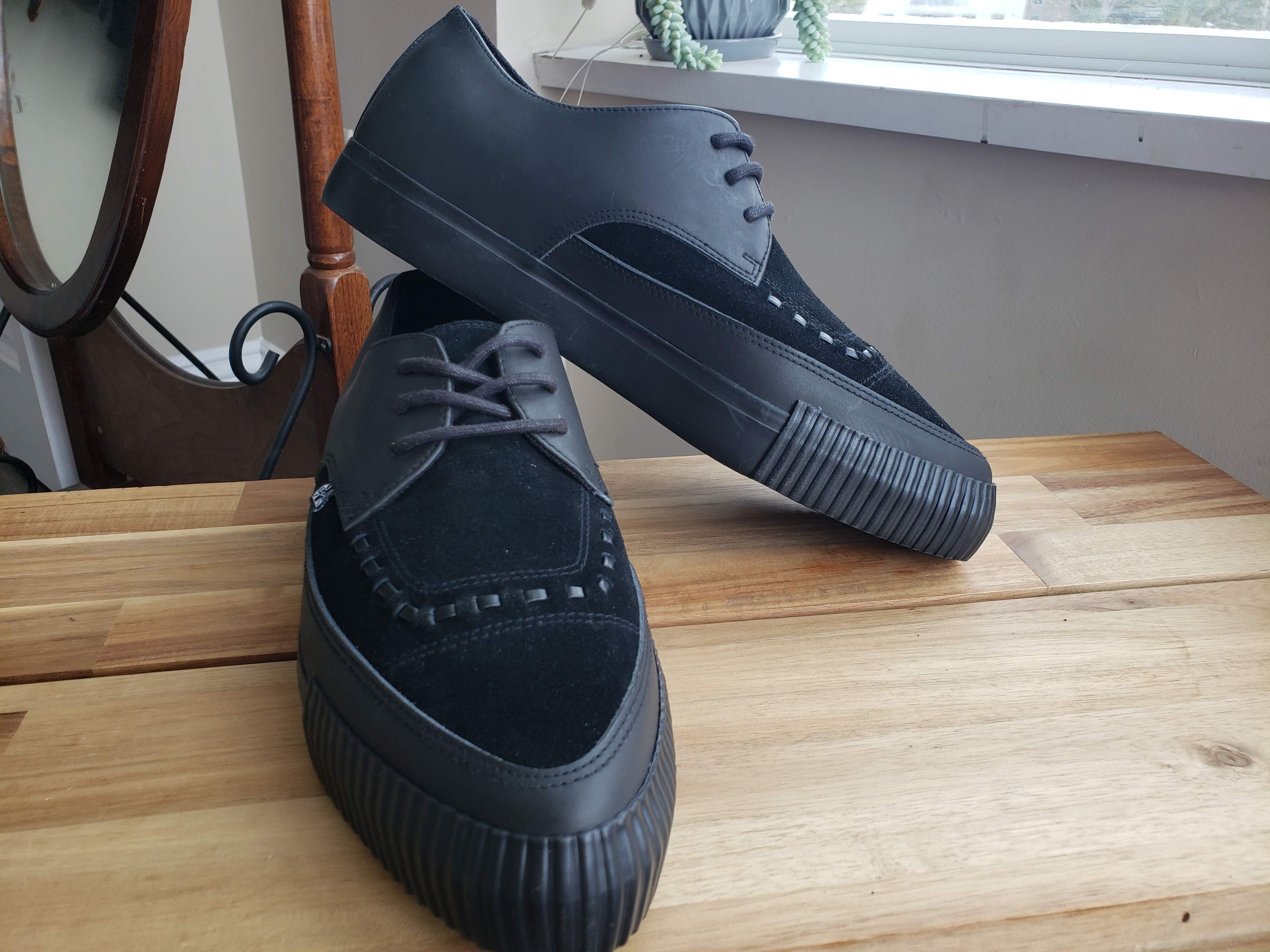 New T.U.K Leather/Suede Pointed Creeper Like SLP