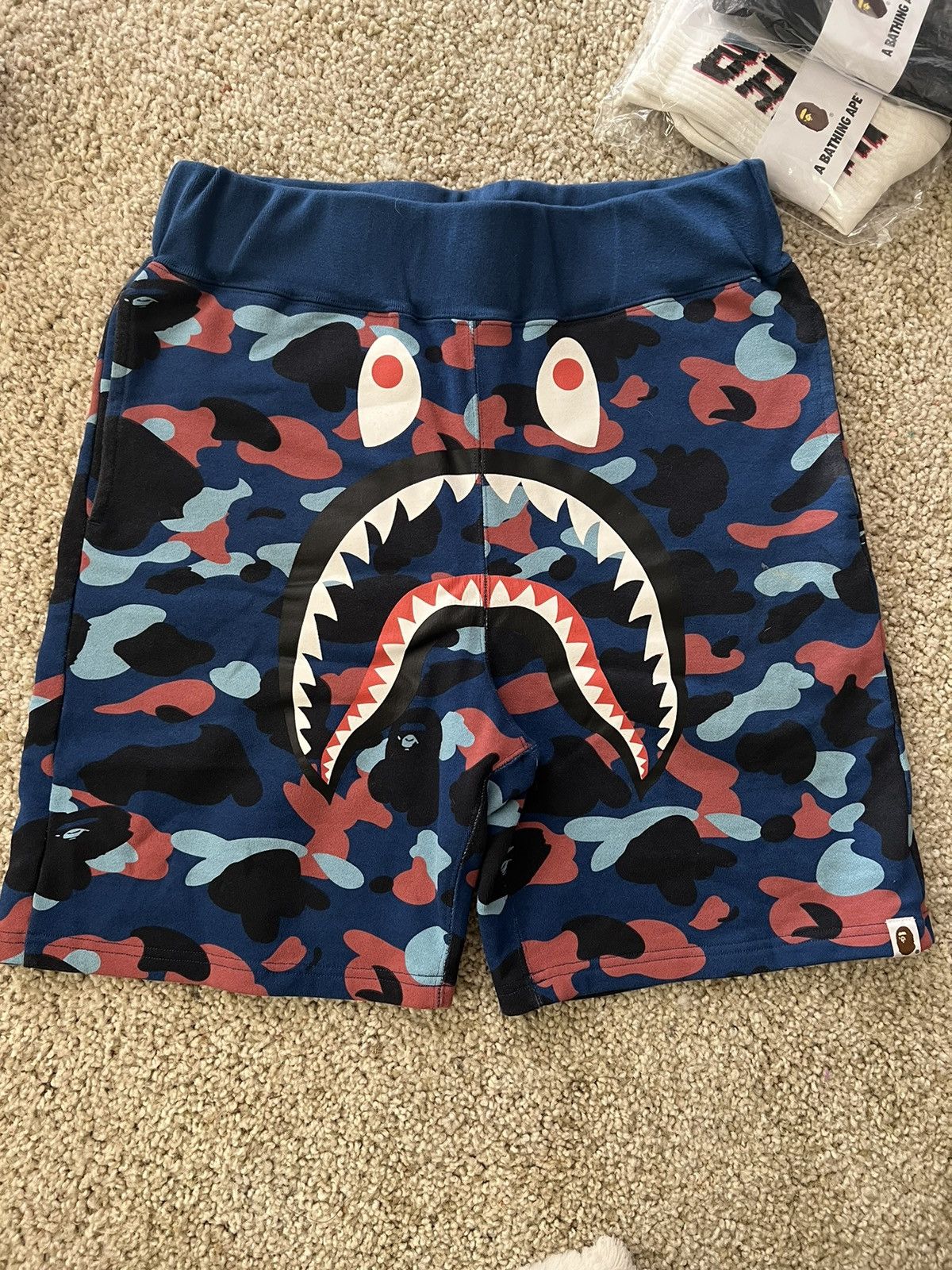 Bape blue camo shark full face size M