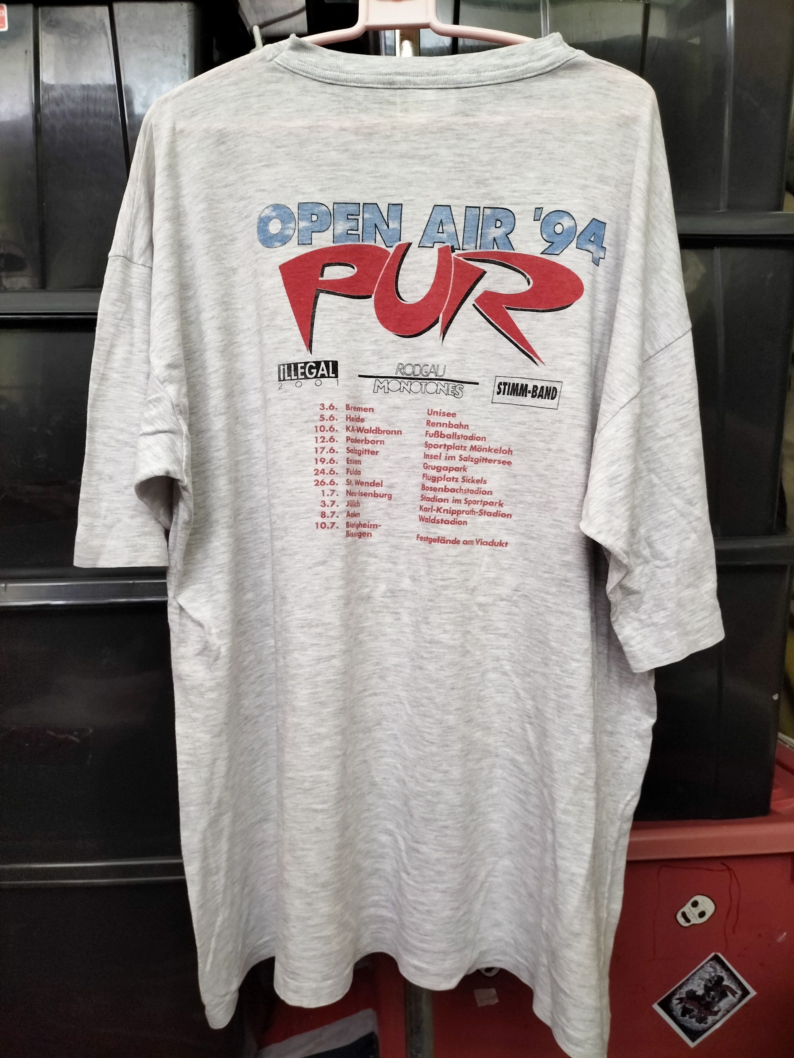 Band Tees Vintage 90s Pur Band Live Open Air 1994 Germany Europe Size US XXL / EU 58 / 5 - 1 Thumbnail