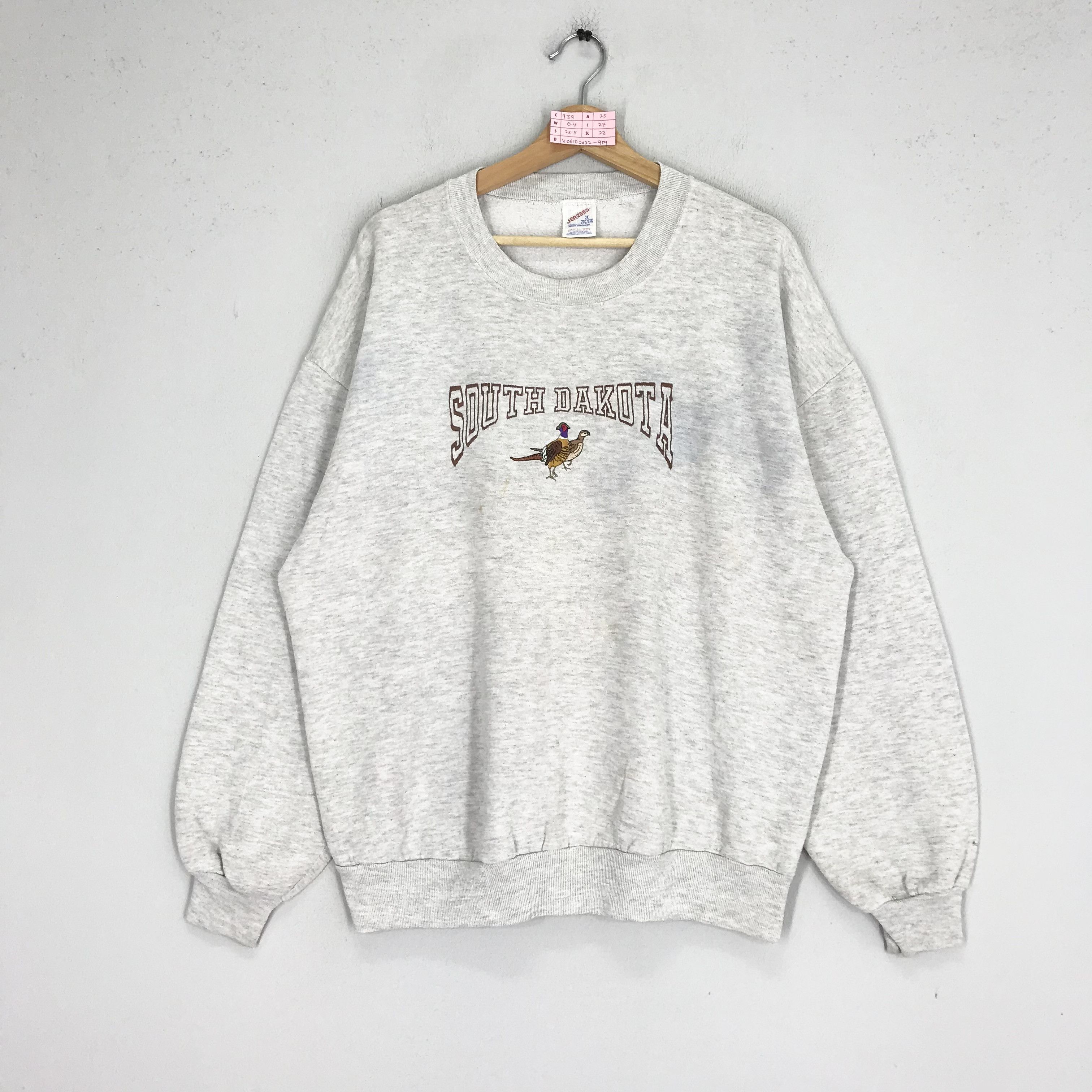 Jerzees Vintage 90s South Dakota Sweatshirts Grey Size US XL / EU 56 / 4 - 1 Thumbnail