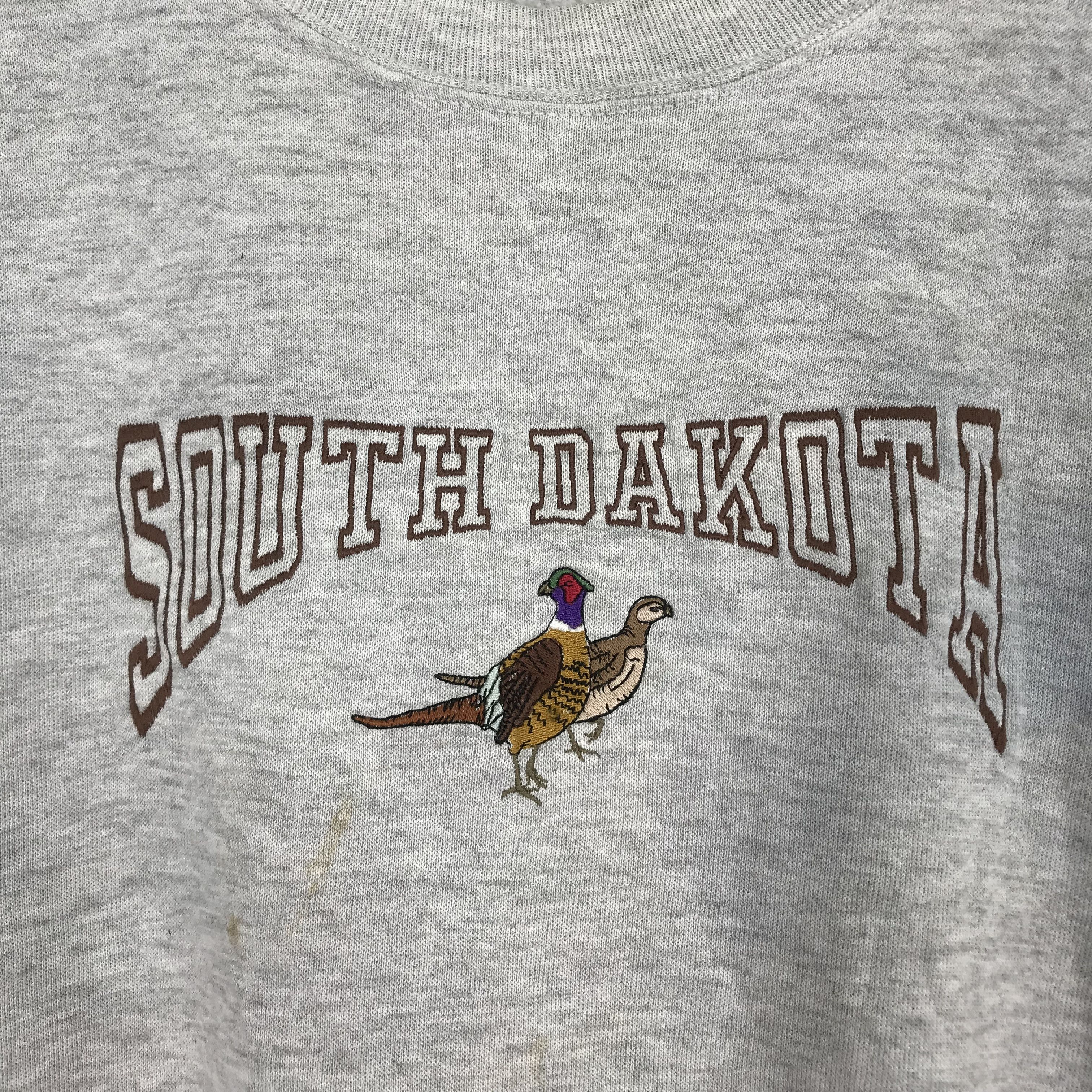 Jerzees Vintage 90s South Dakota Sweatshirts Grey Size US XL / EU 56 / 4 - 4 Thumbnail