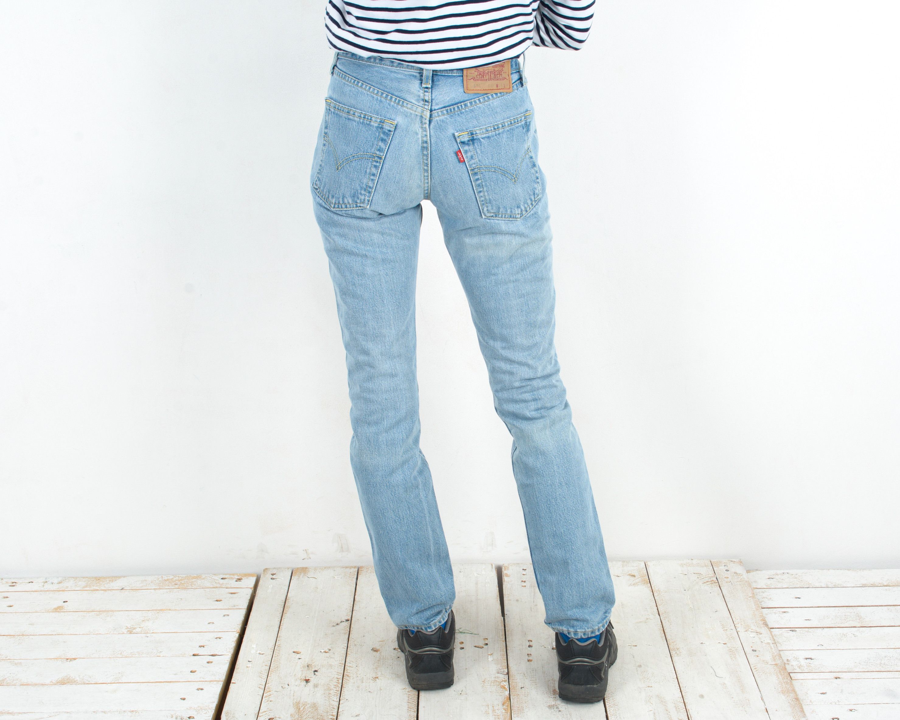 Levi's 530 Slim Straigh W26 L30 Denim Jeans Trousers Pants Zip VTG Size 26" / US 2 / IT 38 - 4 Thumbnail