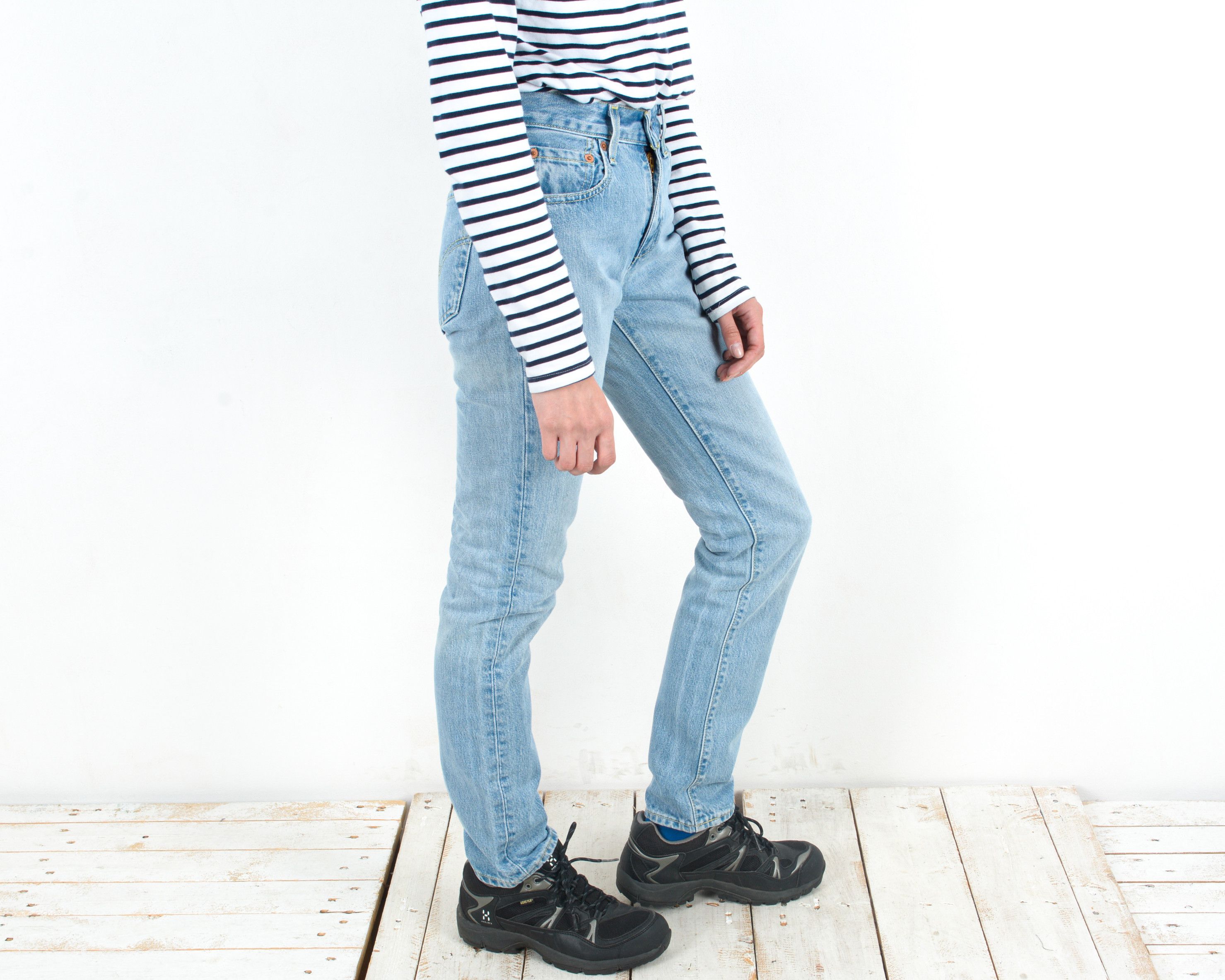 Levi's 530 Slim Straigh W26 L30 Denim Jeans Trousers Pants Zip VTG Size 26" / US 2 / IT 38 - 3 Thumbnail