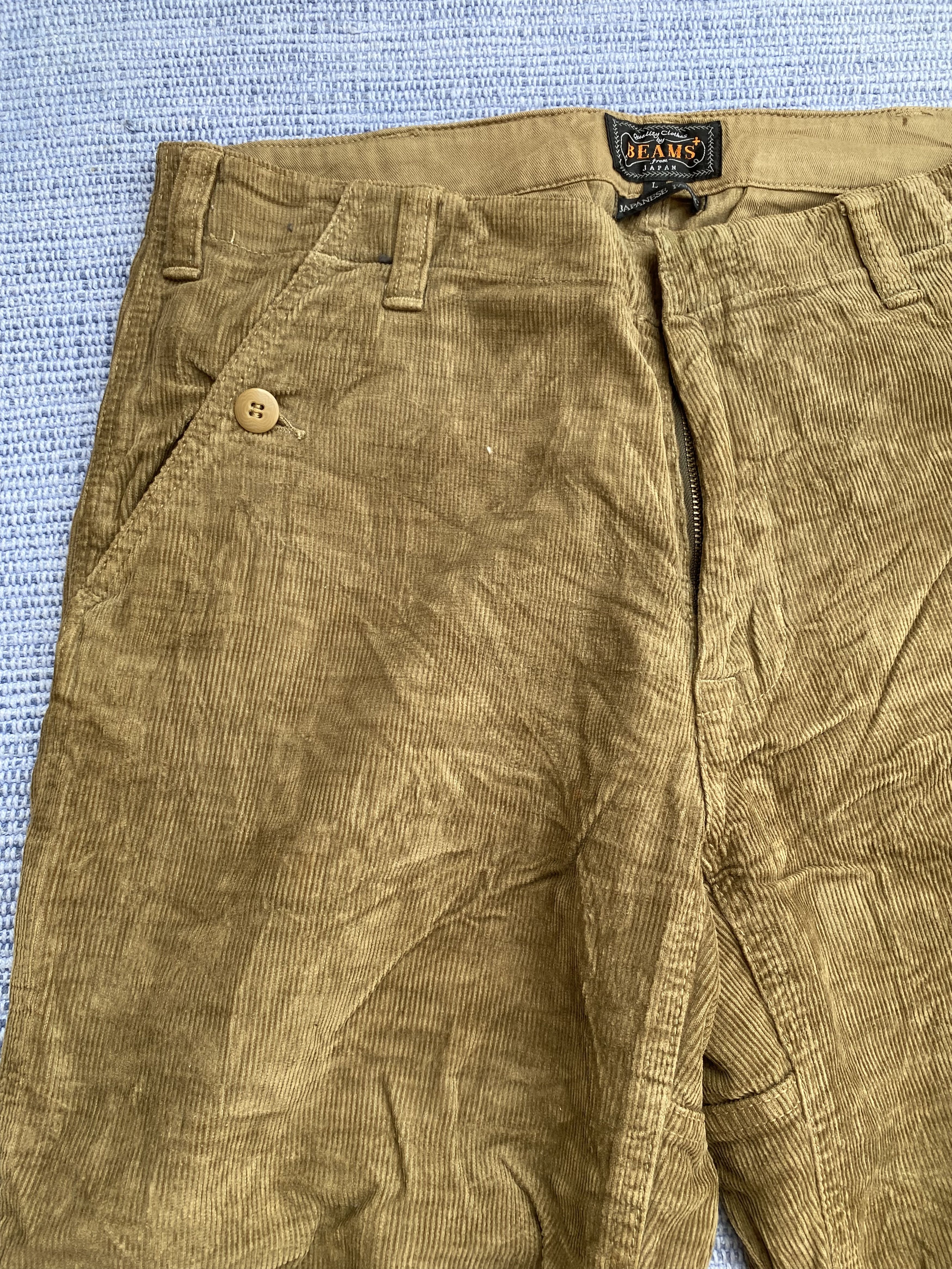 image of Beams Plus x Vintage Cropped Corduroy Panta in Brown, Men's (Size 34)